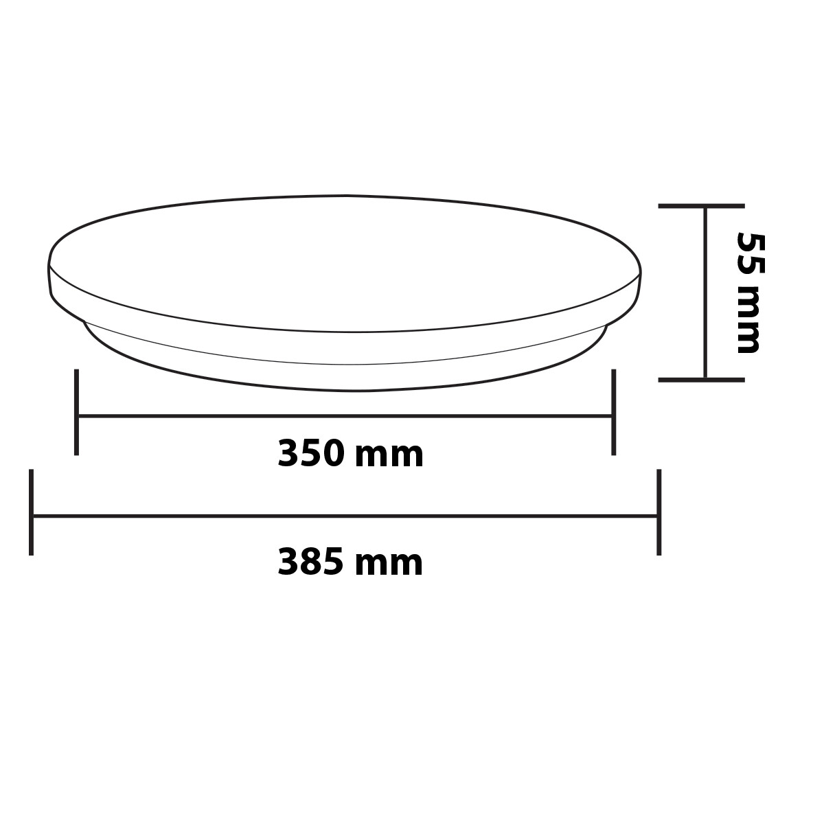 LED Plafondlamp - Elotra - Opbouw Rond 36W - Helder/Koud Wit 6400K - Mat Wit Aluminium - Ø350mm