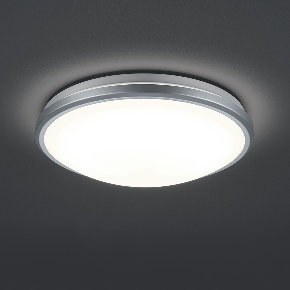 LED Plafondlamp met Bewegingssensor - Trion Alca - Opbouw Rond 12W - Warm Wit 3000K - 360° - Mat Titaan