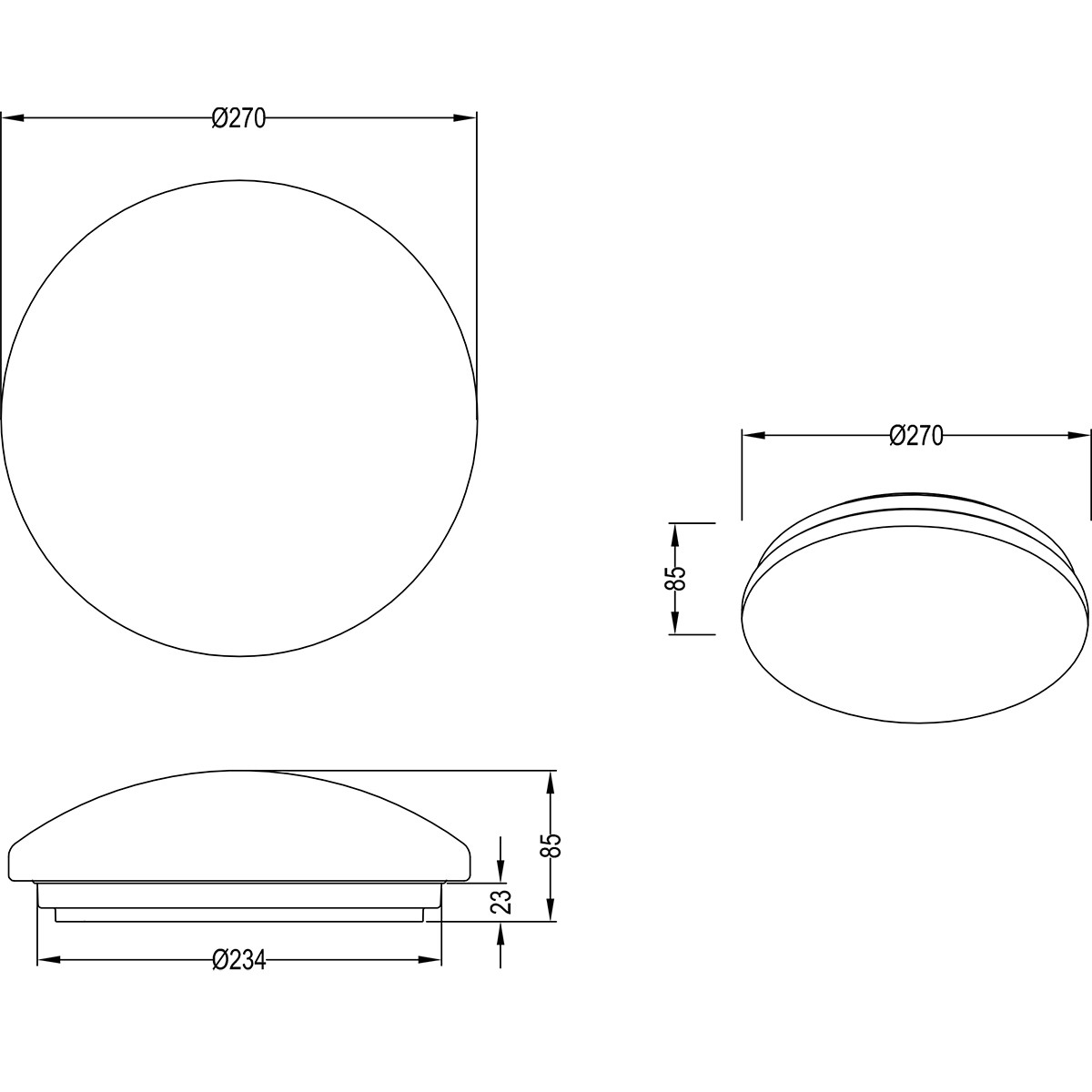 LED Plafondlamp met Bewegingssensor - Trion Poly - Opbouw Rond 12W - Spatwaterdicht IP44 - Warm Wit 3000K - 360° - Mat Wit