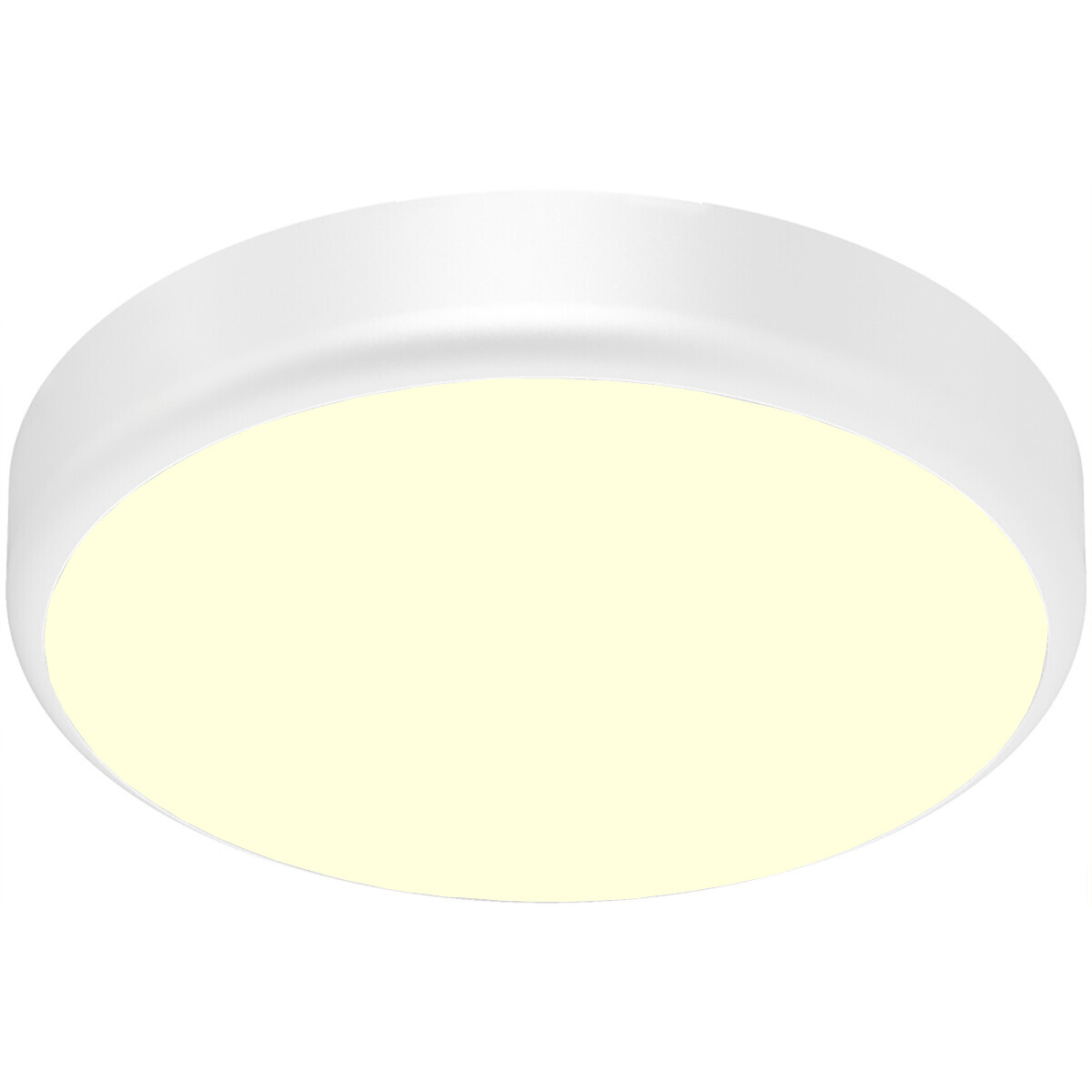 LED Plafondlamp met Sensor + Dag en Nacht Sensor - Brinton Gruna - 20W 2000lm - Warm Wit 3000K - IP54 - Opbouw - Rond - Wit