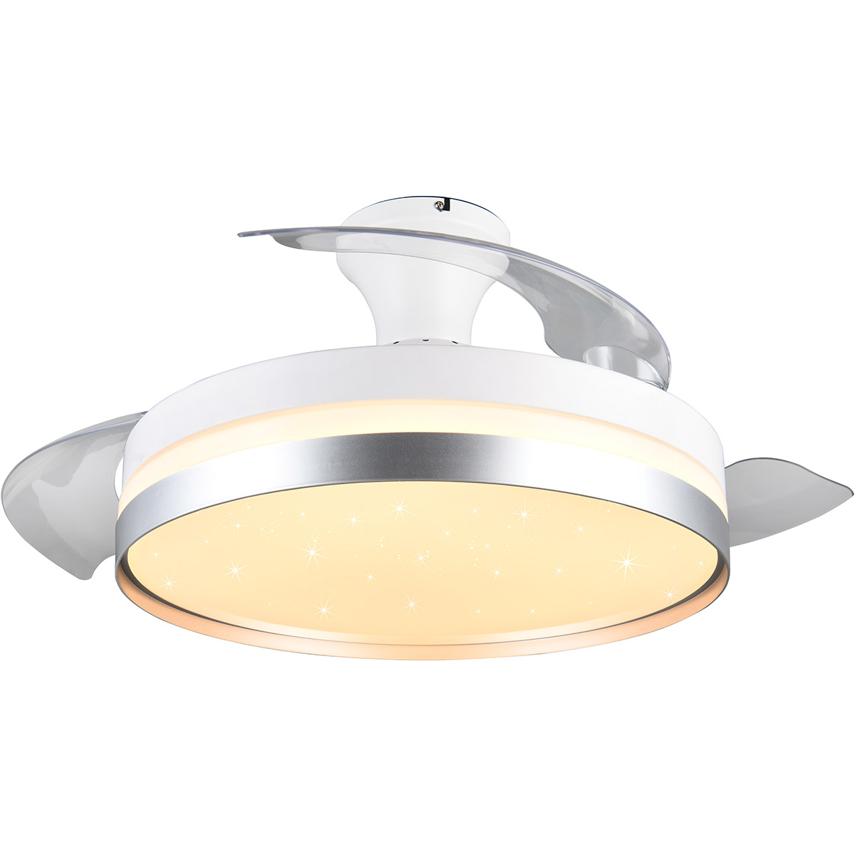 LED Plafondlamp met Ventilator - Plafondventilator - Trion Berga - 35W - Aanpasbare Kleur - Afstandsbediening - Dimbaar - Rond - Titaan - Kunststof