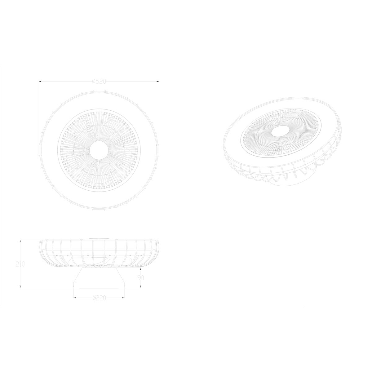 LED Plafondlamp met Ventilator - Plafondventilator - Trion Ford - 30W - Aanpasbare Kleur - Afstandsbediening - Dimbaar - Rond - Chroom - Metaal