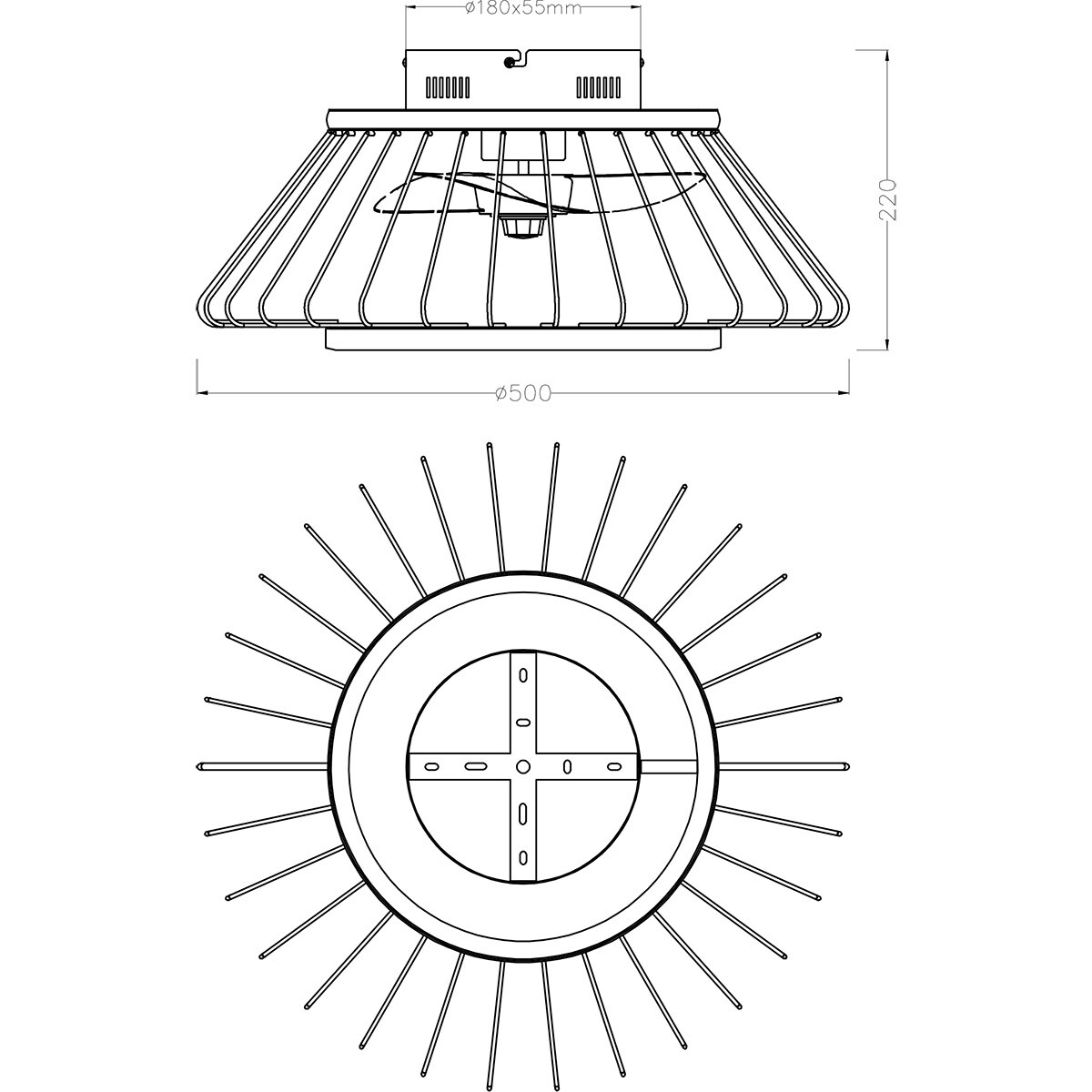 LED Plafondlamp met Ventilator - Plafondventilator - Trion Karla - 30W - Aanpasbare Kleur - Afstandsbediening - Dimbaar - Rond - Mat Zwart - Metaal