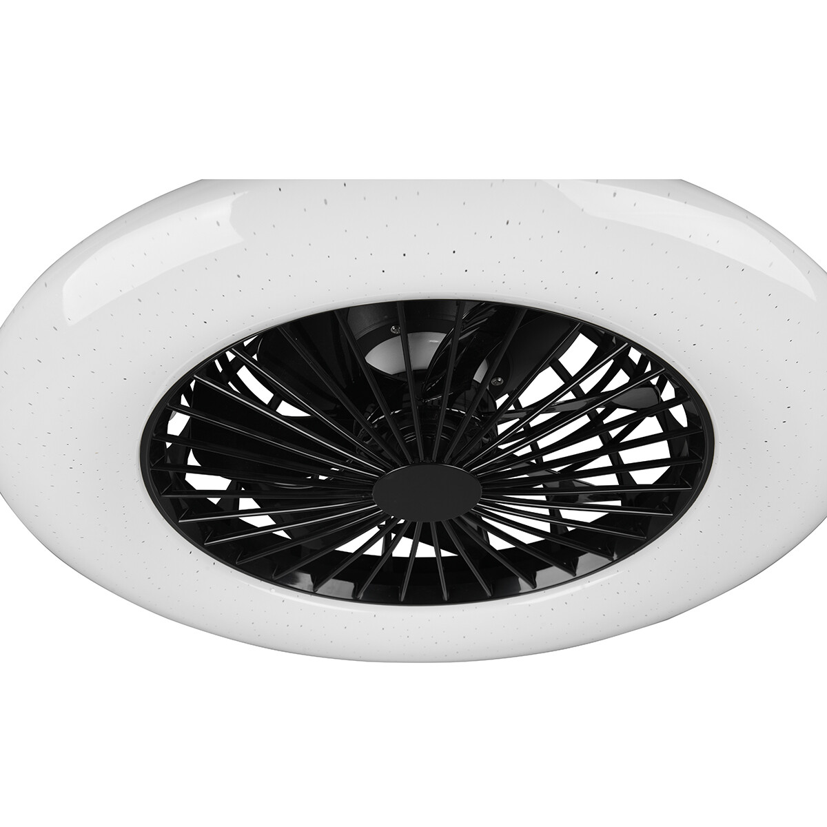 LED Plafondlamp met Ventilator - Plafondventilator - Trion Romina - 30W - Aanpasbare Kleur - Afstandsbediening - Dimbaar - Rond - Mat Zwart - Kunststof