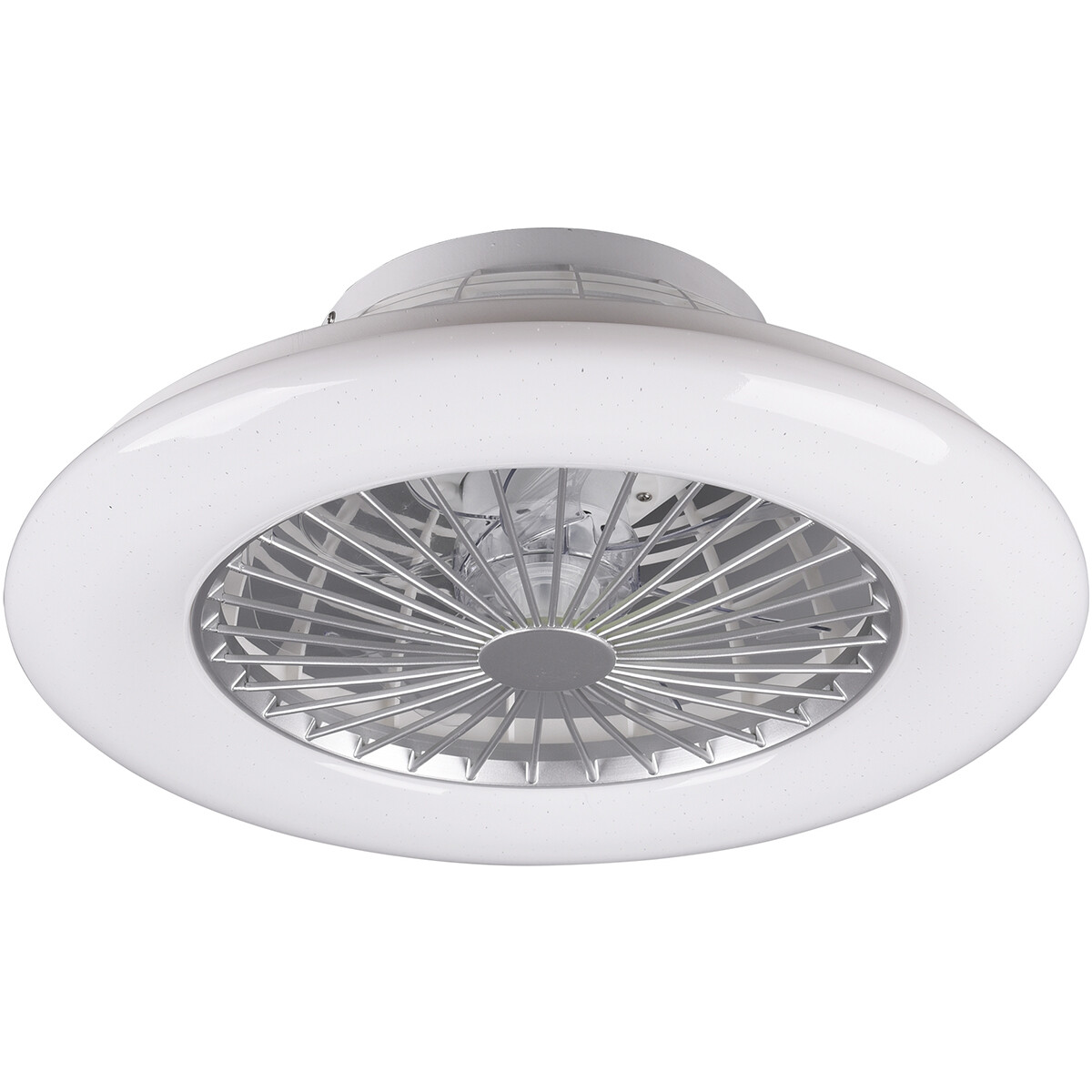 LED Plafondlamp met Ventilator - Plafondventilator - Trion Romina - 30W - Aanpasbare Kleur - Afstandsbediening - Dimbaar - Rond - Mat Titaan - Kunststof