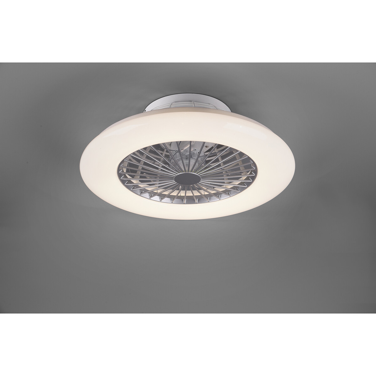 LED Plafondlamp met Ventilator - Plafondventilator - Trion Romina - 30W - Aanpasbare Kleur - Afstandsbediening - Dimbaar - Rond - Mat Titaan - Kunststof