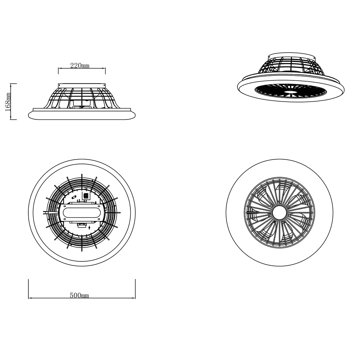 LED Plafondlamp met Ventilator - Plafondventilator - Trion Romina - 30W - Aanpasbare Kleur - Afstandsbediening - Dimbaar - Rond - Mat Titaan - Kunststof