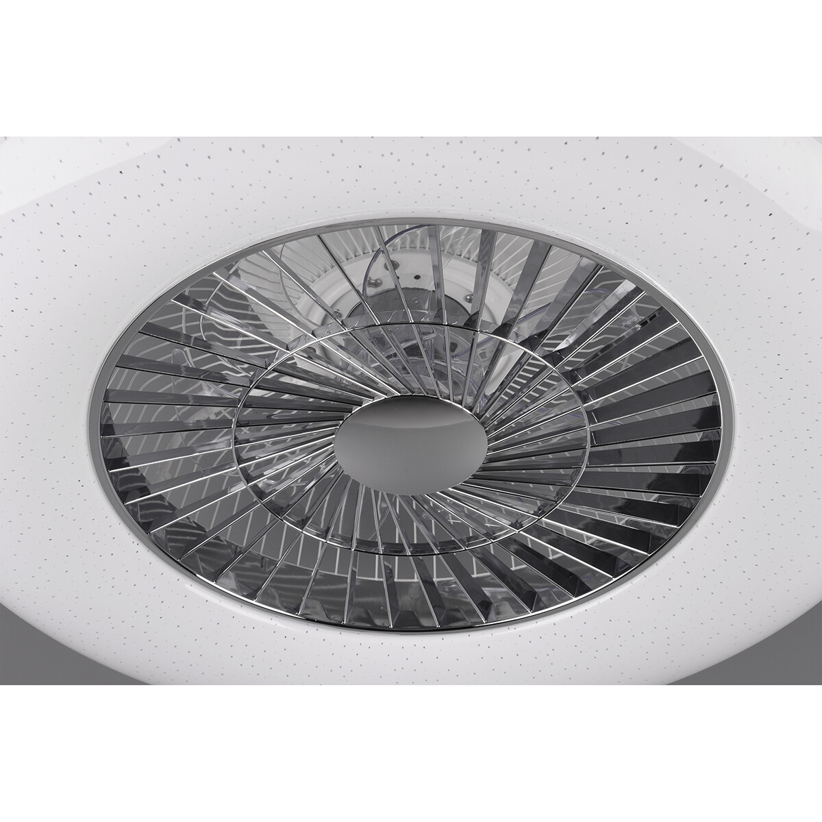 LED Plafondlamp met Ventilator - Plafondventilator - Trion Vison - 40W - Aanpasbare Kleur - Afstandsbediening - Dimbaar - Rond - Mat Chroom - Kunststof