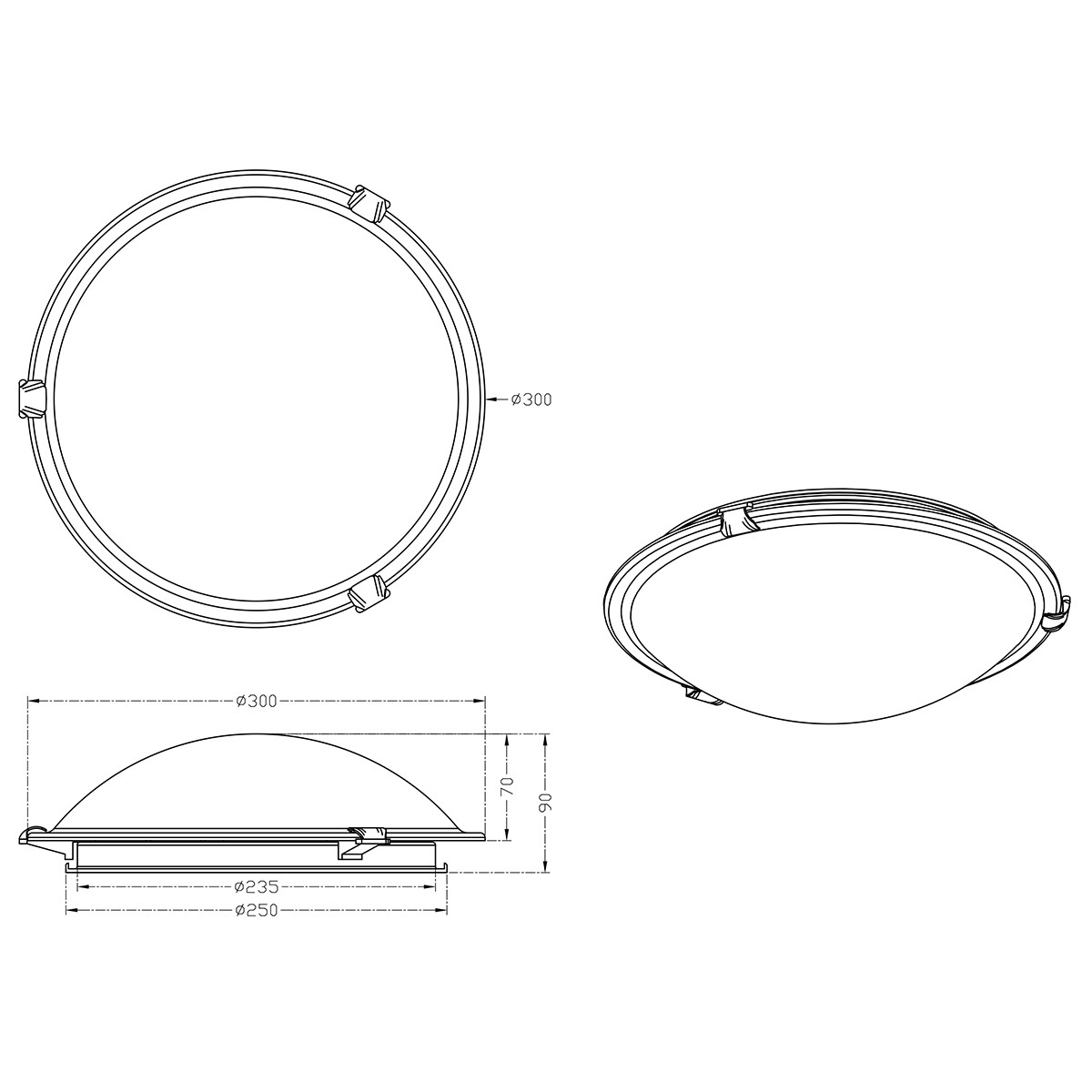 LED Plafondlamp - Plafondverlichting - Trion Adirona - E27 Fitting - Rond - Mat Nikkel - Aluminium