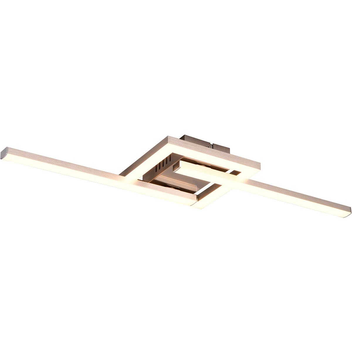 LED Plafondlamp - Plafondverlichting - Trion Aile - 17W - Warm Wit 3000K - Draaibaar - Mat Nikkel - Metaal