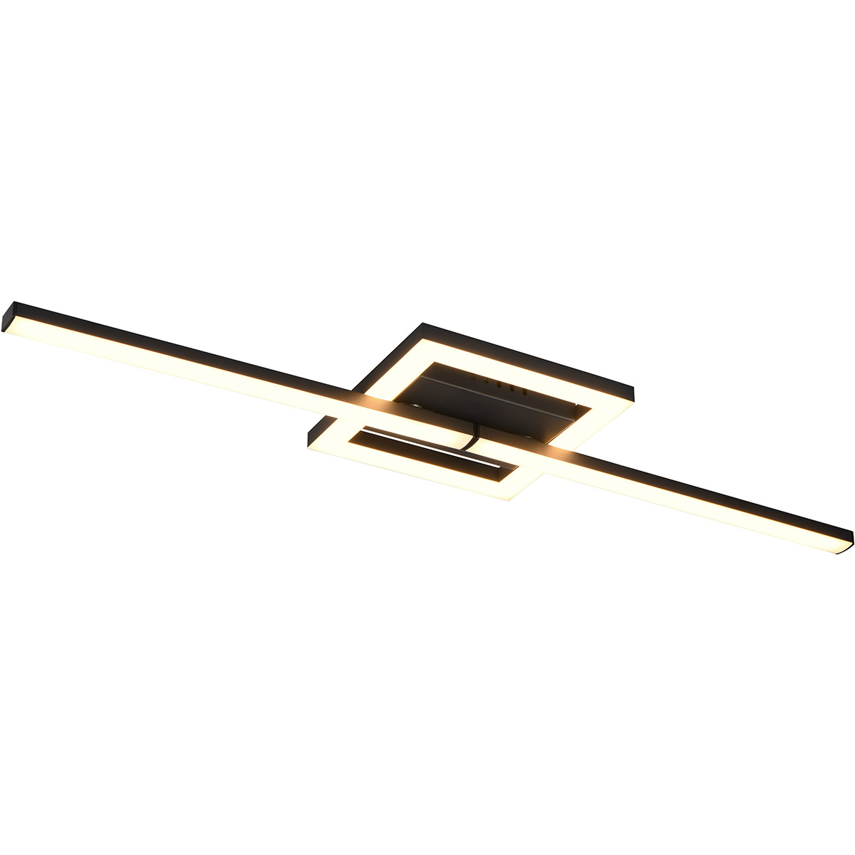 LED Plafondlamp - Plafondverlichting - Trion Aile - 17W - Warm Wit 3000K - Draaibaar - Mat Zwart - Metaal