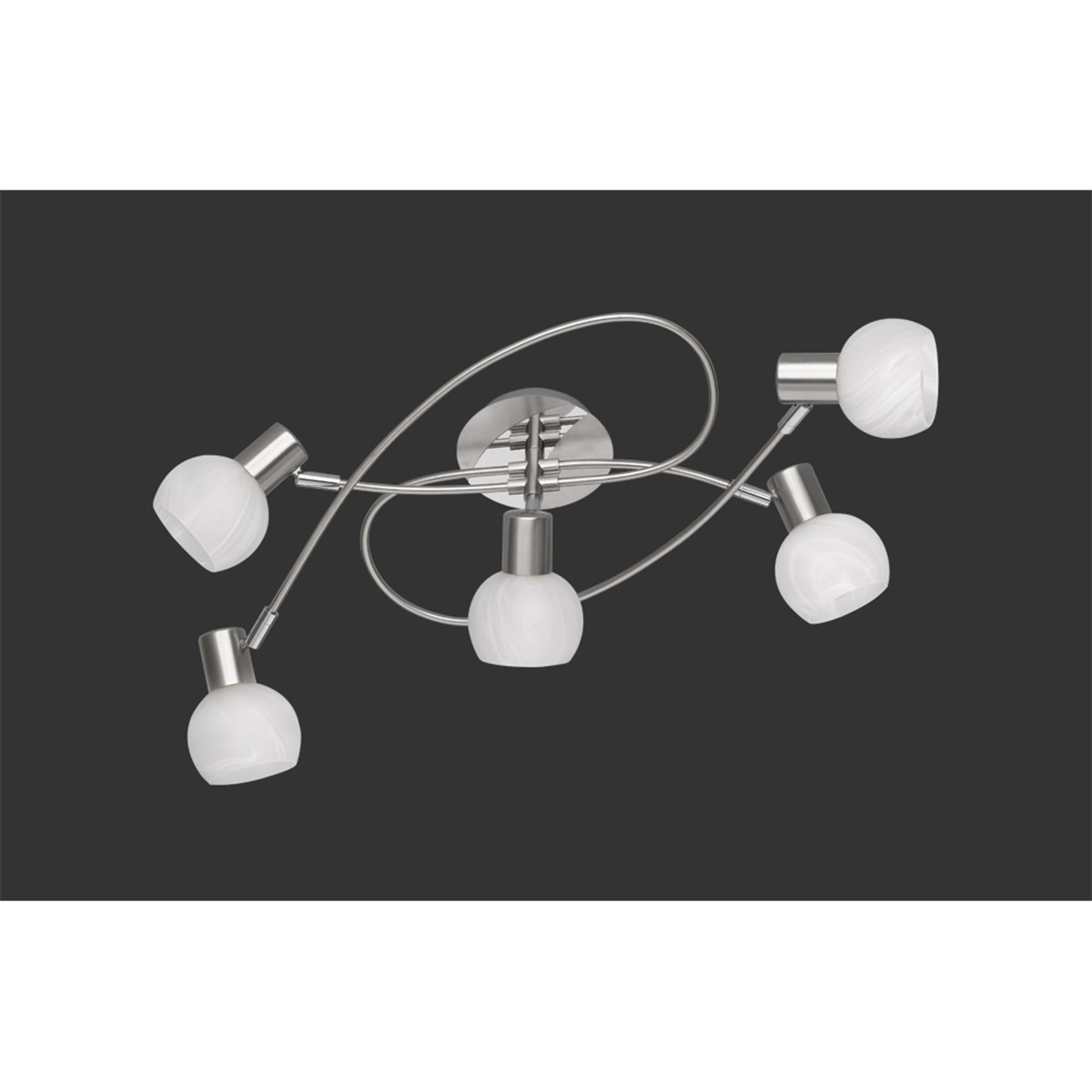 LED Plafondspots - Trion Antiniba - E14 Fitting - 5-lichts - Rond - Mat Nikkel - Aluminium