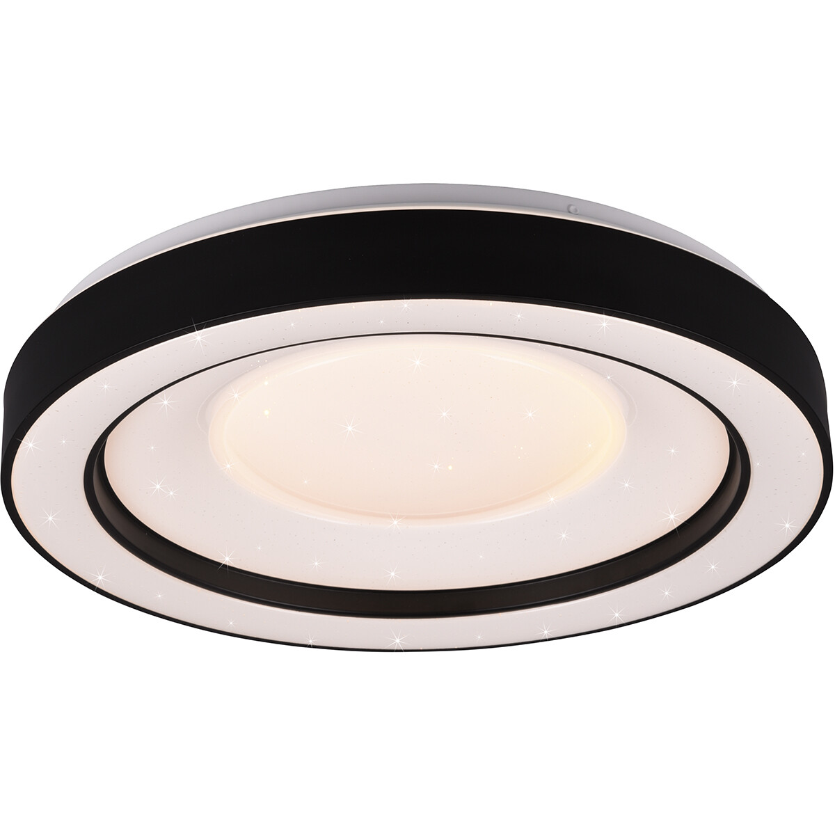 LED Plafondlamp - Plafondverlichting - Trion Aroma - 22W - RGBW - Dimbaar - Aanpasbare Kleur - Afstandsbediening - Sterlicht -  Rond - Mat Zwart - Kunststof