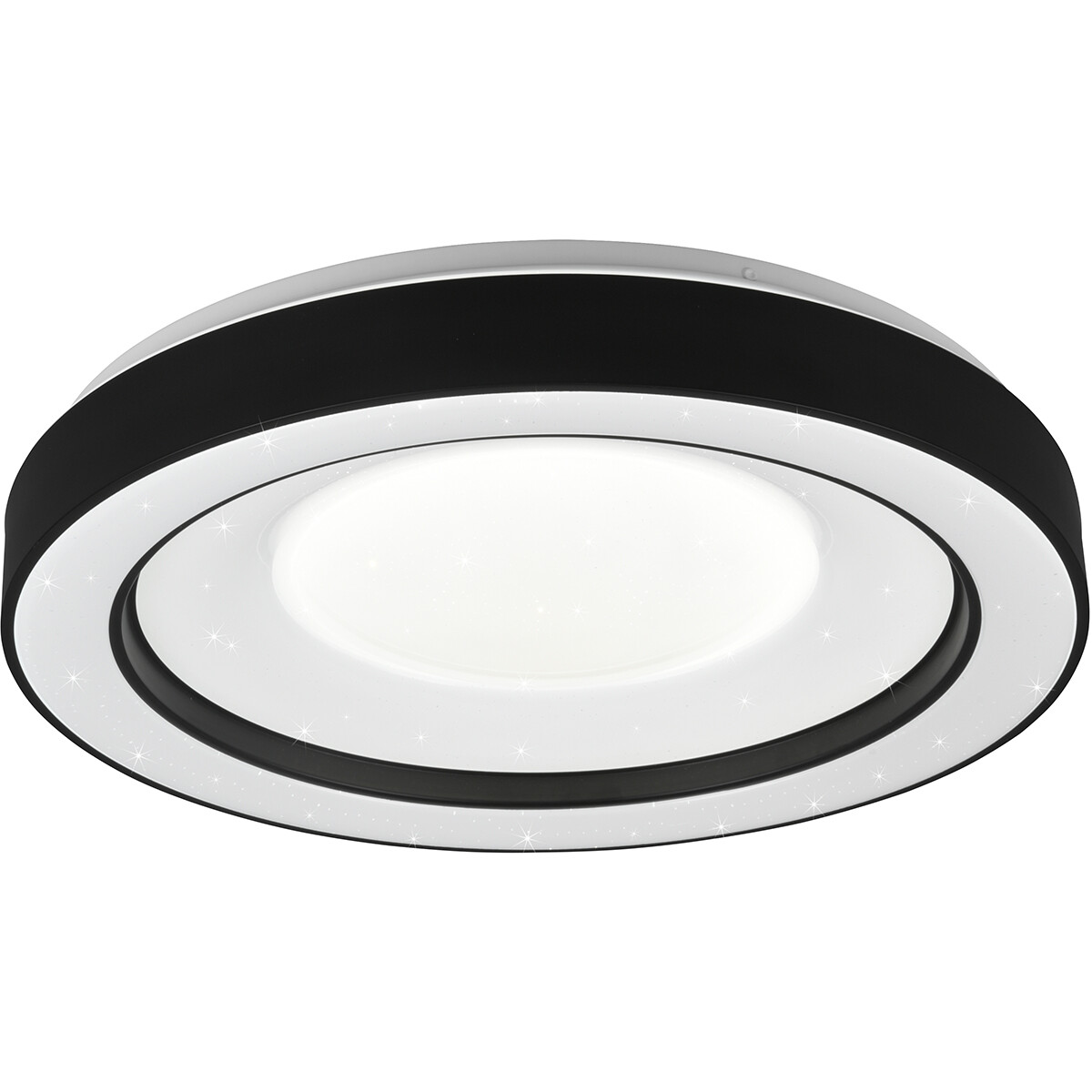 LED Plafondlamp - Plafondverlichting - Trion Aroma - 22W - RGBW - Dimbaar - Aanpasbare Kleur - Afstandsbediening - Sterlicht -  Rond - Mat Zwart - Kunststof