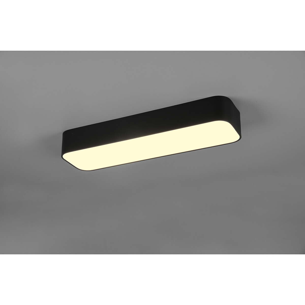 LED Plafondlamp - Plafondverlichting - Trion Astinto - 21W - Aanpasbare Kleur - Dimbaar - Rechthoek - Mat Zwart - Aluminium