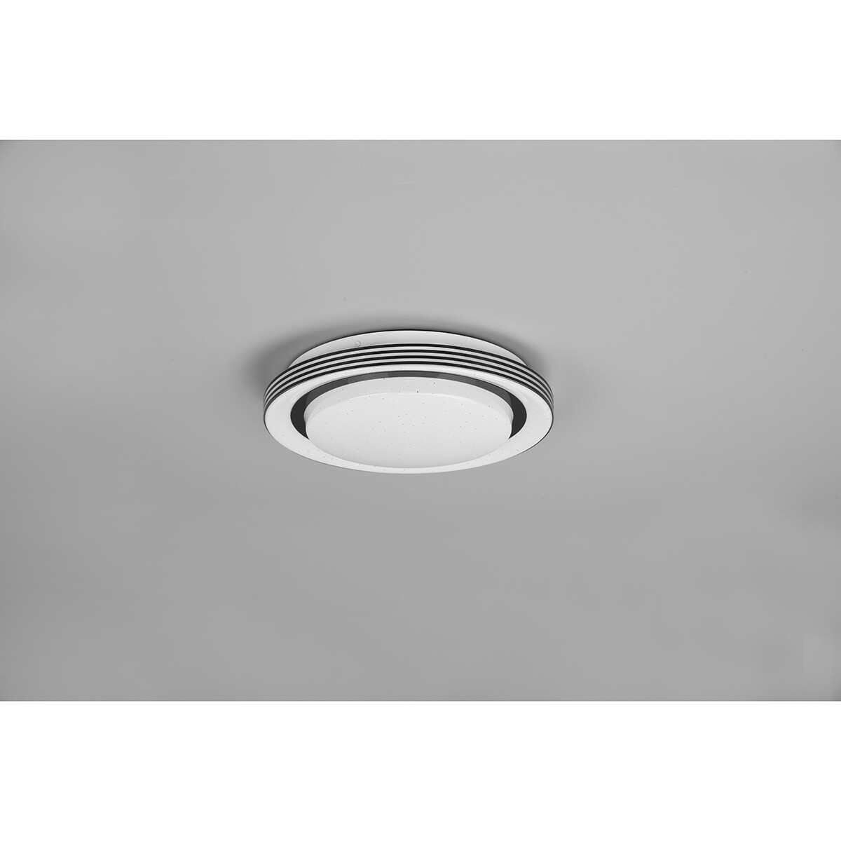 LED Plafondlamp - Plafondverlichting - Trion Atras - 10.5W - Aanpasbare Kleur - Afstandsbediening - Dimbaar - Sterlicht - Rond - Mat Zwart - Kunststof