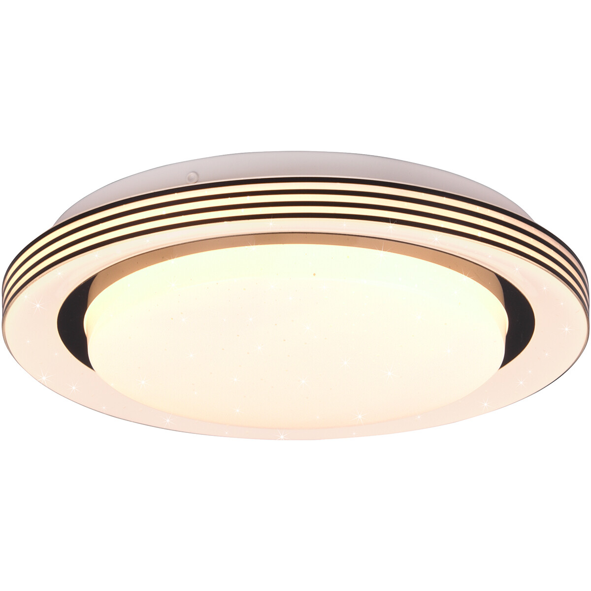 LED Plafondlamp - Plafondverlichting - Trion Atras - 10.5W - Aanpasbare Kleur - Afstandsbediening - Dimbaar - Sterlicht - Rond - Mat Zwart - Kunststof product afbeelding