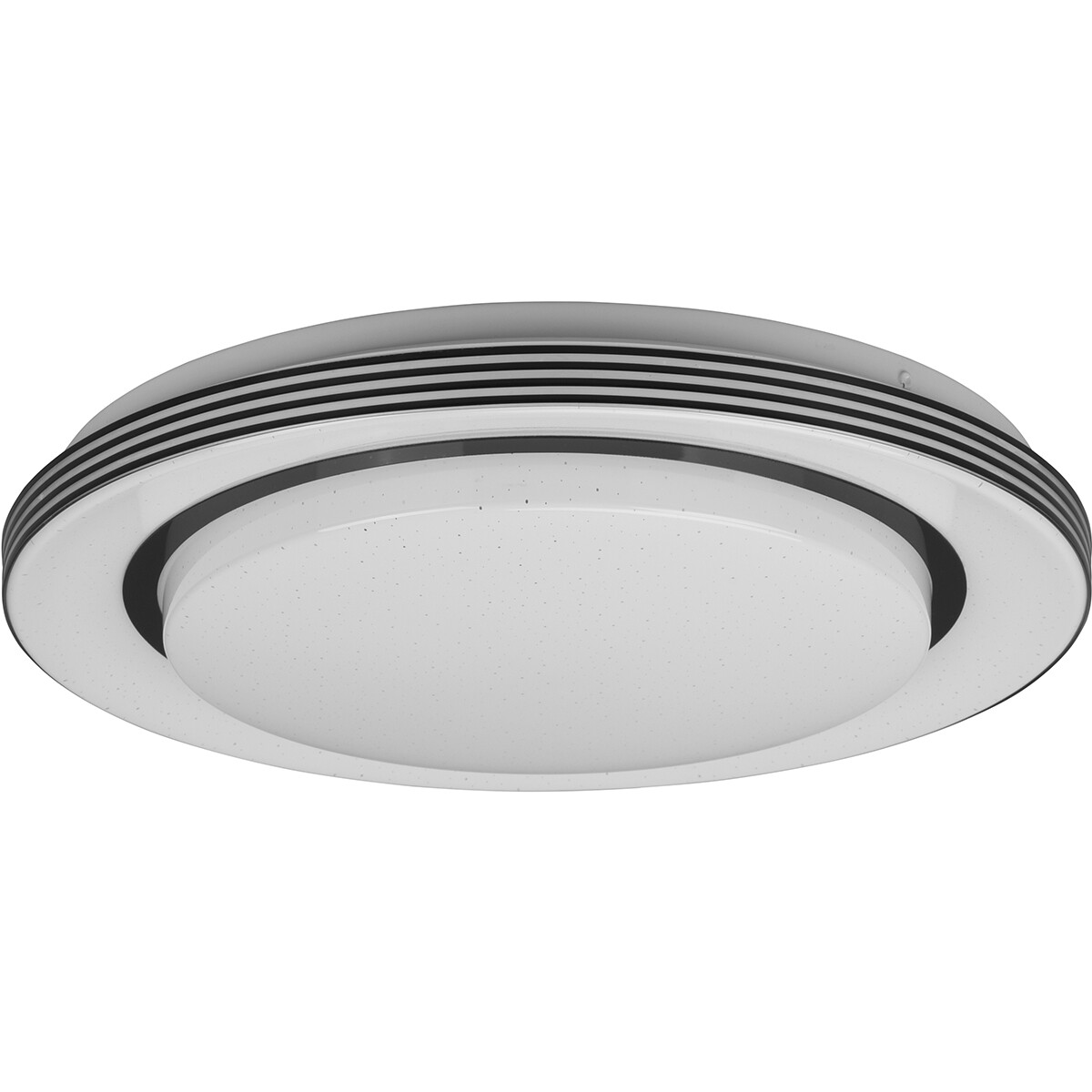 LED Plafondlamp - Plafondverlichting - Trion Atras - 18W - Aanpasbare Kleur - Afstandsbediening - Dimbaar - Sterlicht - Rond - Mat Zwart - Kunststof