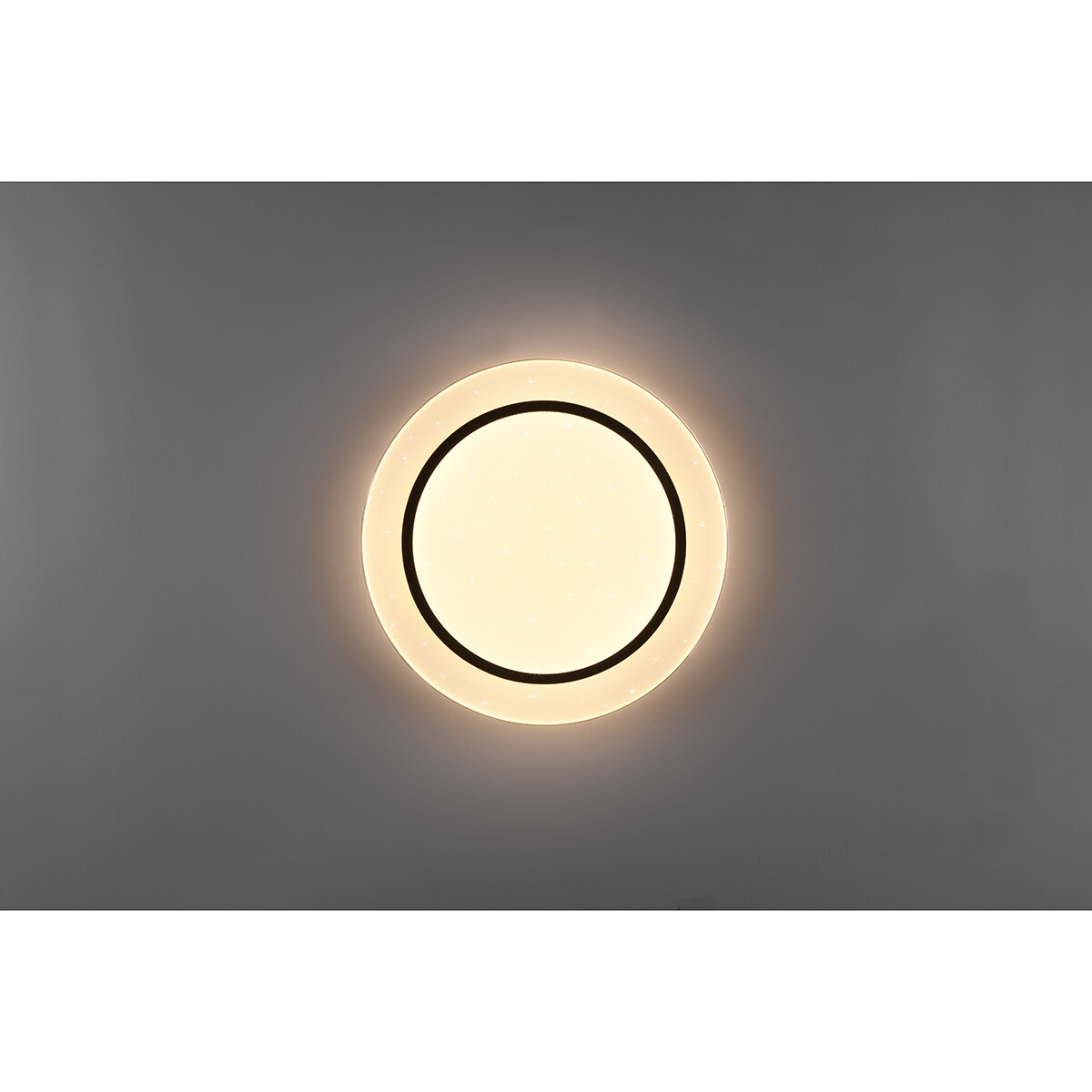 LED Plafondlamp - Plafondverlichting - Trion Atras - 18W - Aanpasbare Kleur - Afstandsbediening - Dimbaar - Sterlicht - Rond - Mat Zwart - Kunststof