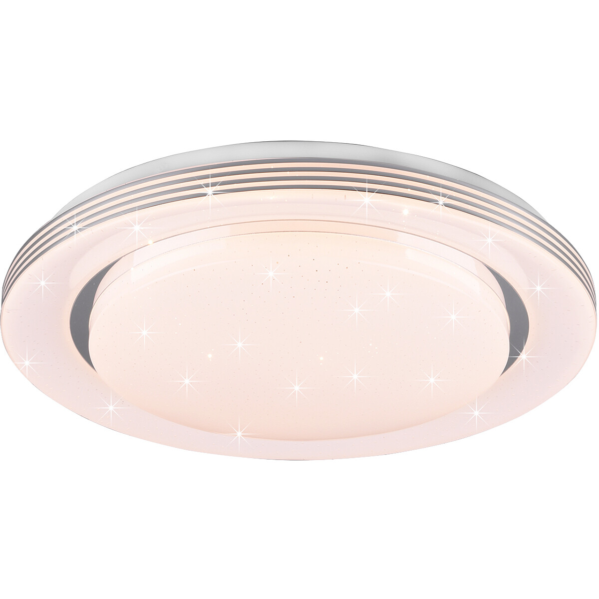 LED Plafondlamp - Plafondverlichting - Trion Atras - 18W - Aanpasbare Kleur - Afstandsbediening - Dimbaar - Sterlicht - Rond - Mat Wit - Kunststof