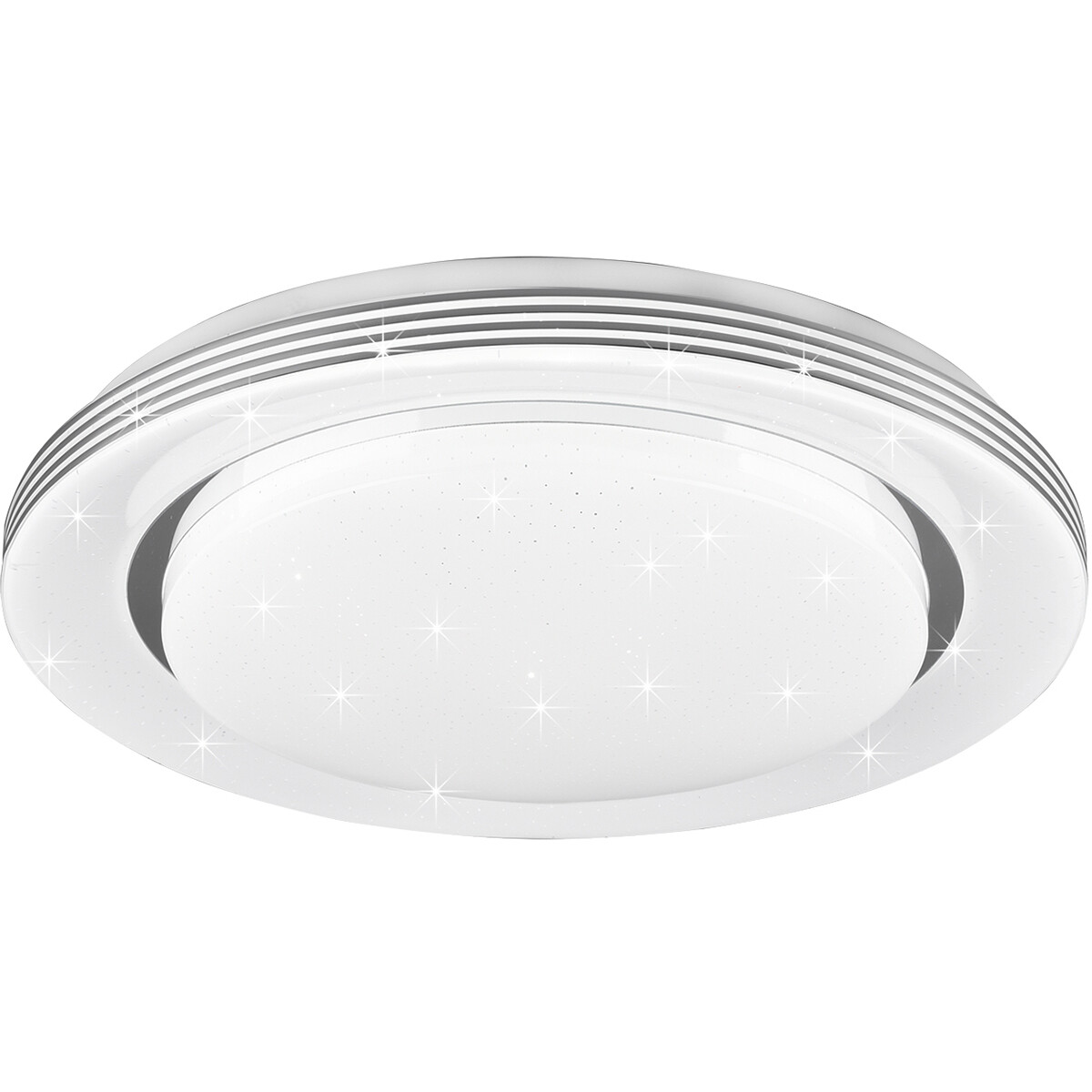 LED Plafondlamp - Plafondverlichting - Trion Atras - 18W - Aanpasbare Kleur - Afstandsbediening - Dimbaar - Sterlicht - Rond - Mat Wit - Kunststof