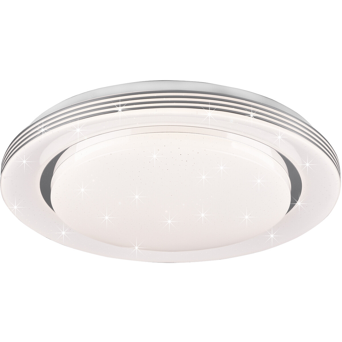 LED Plafondlamp - Plafondverlichting - Trion Atras - 18W - Aanpasbare Kleur - Afstandsbediening - Dimbaar - Sterlicht - Rond - Mat Wit - Kunststof