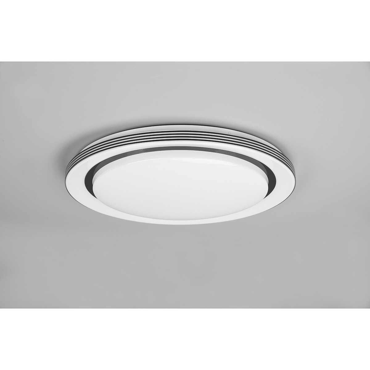 LED Plafondlamp - Plafondverlichting - Trion Atras - 21W - Aanpasbare Kleur - Afstandsbediening - Dimbaar - Sterlicht - Rond - Mat Zwart - Kunststof