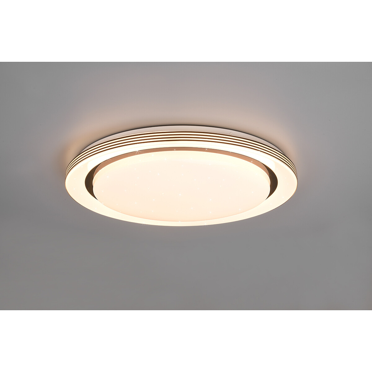 LED Plafondlamp - Plafondverlichting - Trion Atras - 21W - Aanpasbare Kleur - Afstandsbediening - Dimbaar - Sterlicht - Rond - Mat Zwart - Kunststof