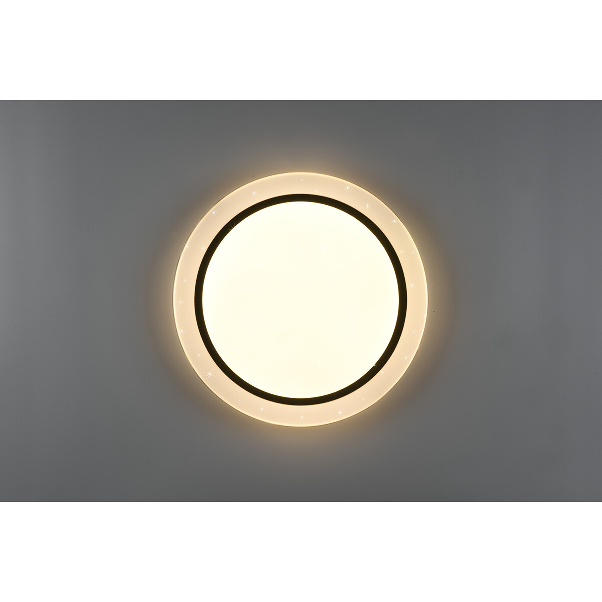 LED Plafondlamp - Plafondverlichting - Trion Atras - 21W - Aanpasbare Kleur - Afstandsbediening - Dimbaar - Sterlicht - Rond - Mat Zwart - Kunststof