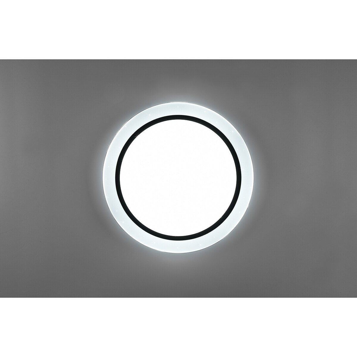 LED Plafondlamp - Plafondverlichting - Trion Atras - 21W - Aanpasbare Kleur - Afstandsbediening - Dimbaar - Sterlicht - Rond - Mat Zwart - Kunststof