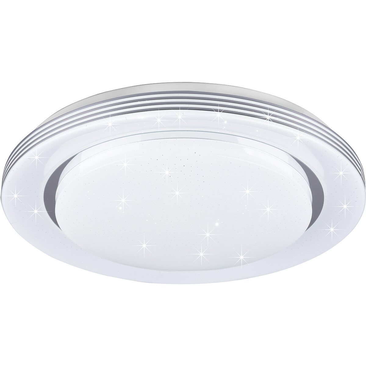 LED Plafondlamp - Plafondverlichting - Trion Atras - 22.5W - Aanpasbare Kleur - Afstandsbediening - Dimbaar - Sterlicht - Rond - Mat Wit - Kunststof