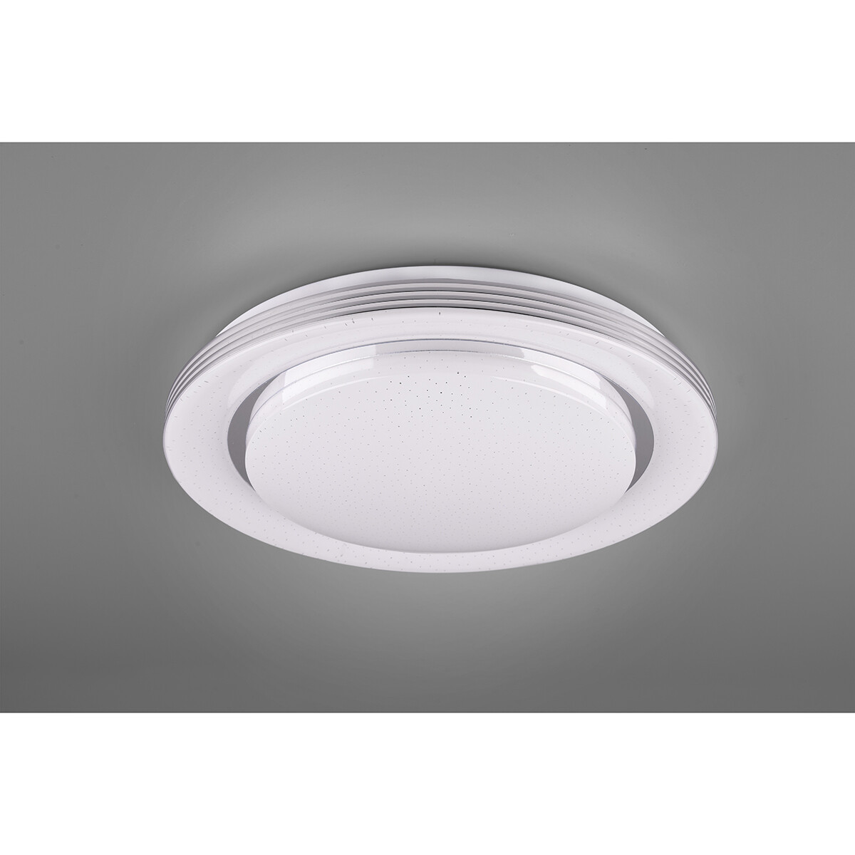 LED Plafondlamp - Plafondverlichting - Trion Atras - 22.5W - Aanpasbare Kleur - Afstandsbediening - Dimbaar - Sterlicht - Rond - Mat Wit - Kunststof