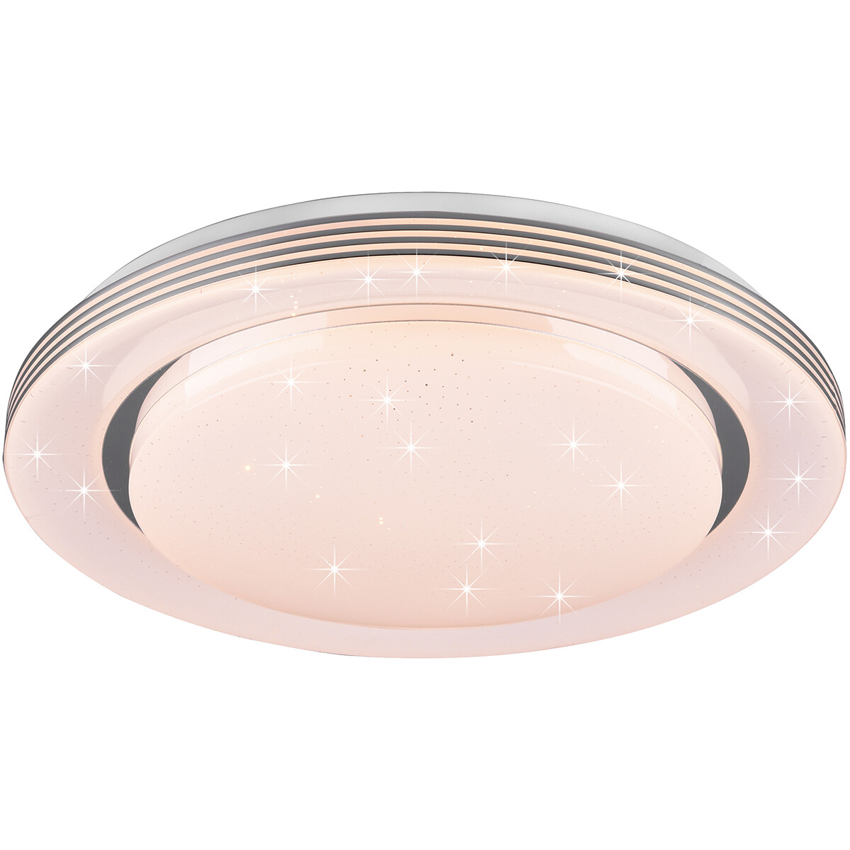 LED Plafondlamp - Plafondverlichting - Trion Atras - 21W - Aanpasbare Kleur - Afstandsbediening - Dimbaar - Sterlicht - Rond - Mat Wit - Kunststof