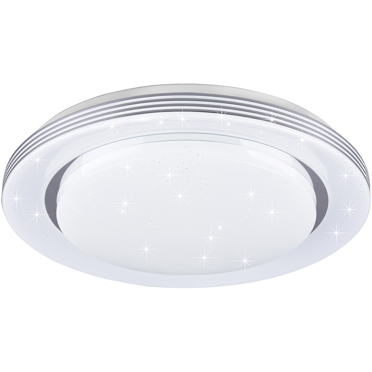 LED Plafondlamp - Plafondverlichting - Trion Atras - 21W - Aanpasbare Kleur - Afstandsbediening - Dimbaar - Sterlicht - Rond - Mat Wit - Kunststof