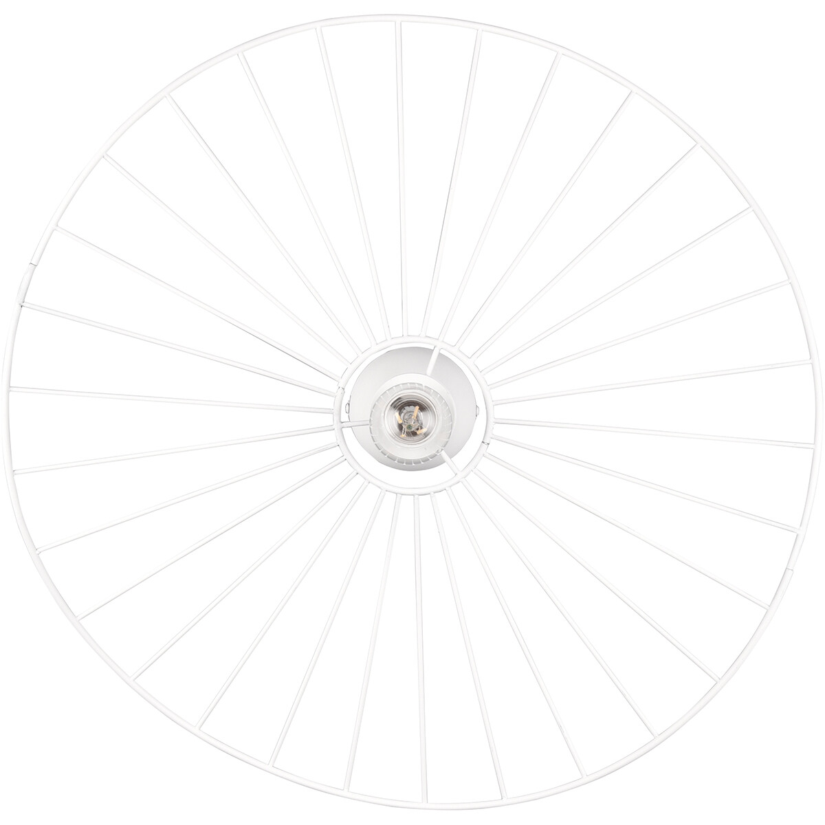 LED Plafondlamp - Plafondverlichting - Trion Aupe - E27 Fitting - 1-lichts - Rond - Mat Wit - Metaal