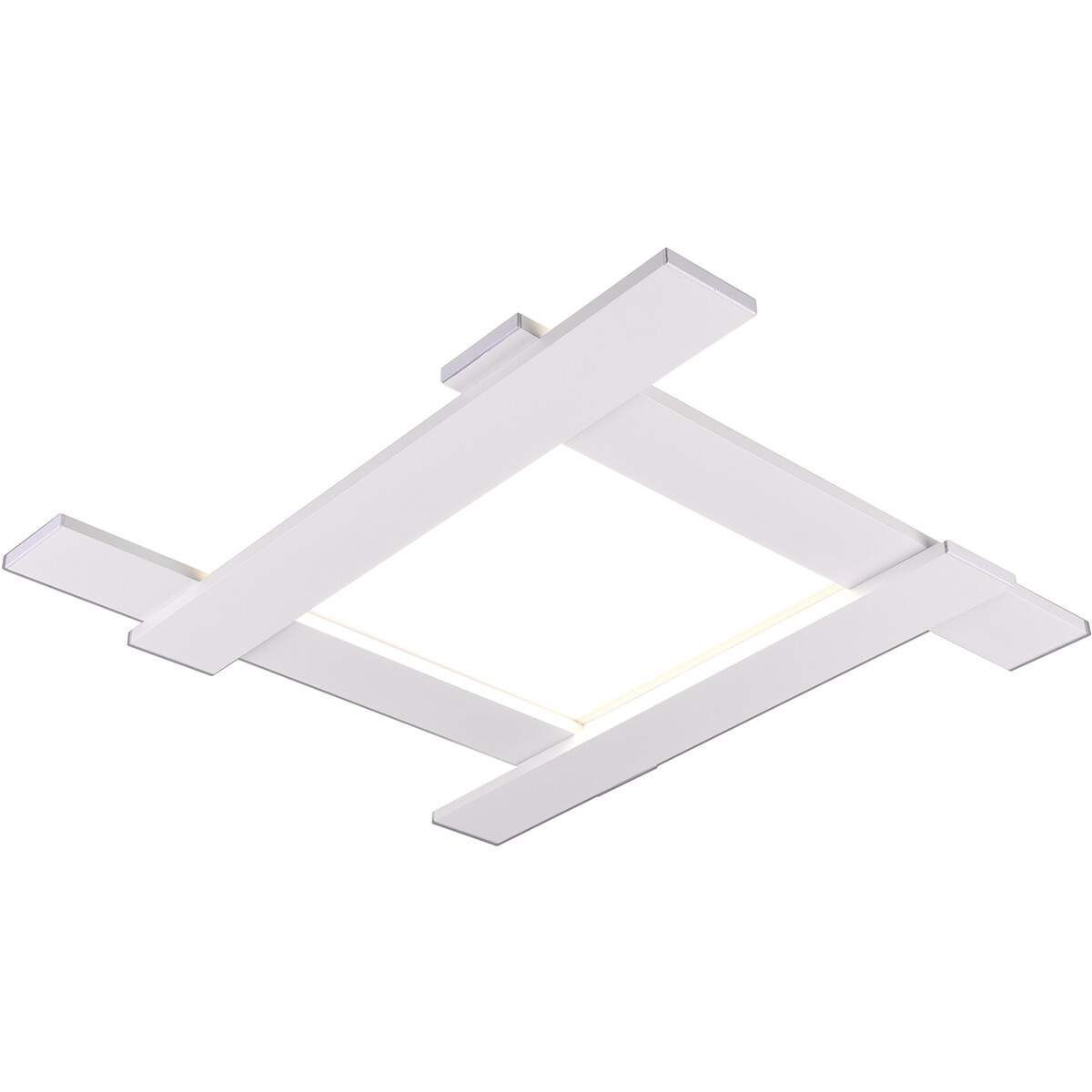 LED Plafondlamp - Plafondverlichting - Trion Balfy - 20W - Natuurlijk Wit 4000K - Vierkant - Mat Wit - Aluminium