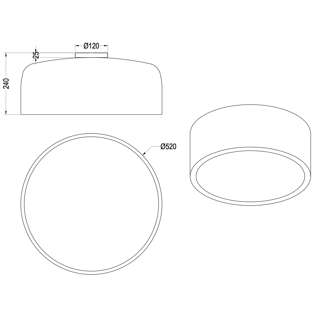 LED Plafondlamp - Plafondverlichting - Trion Barnon - E27 Fitting - 4-lichts - Rond - Mat Wit - Aluminium