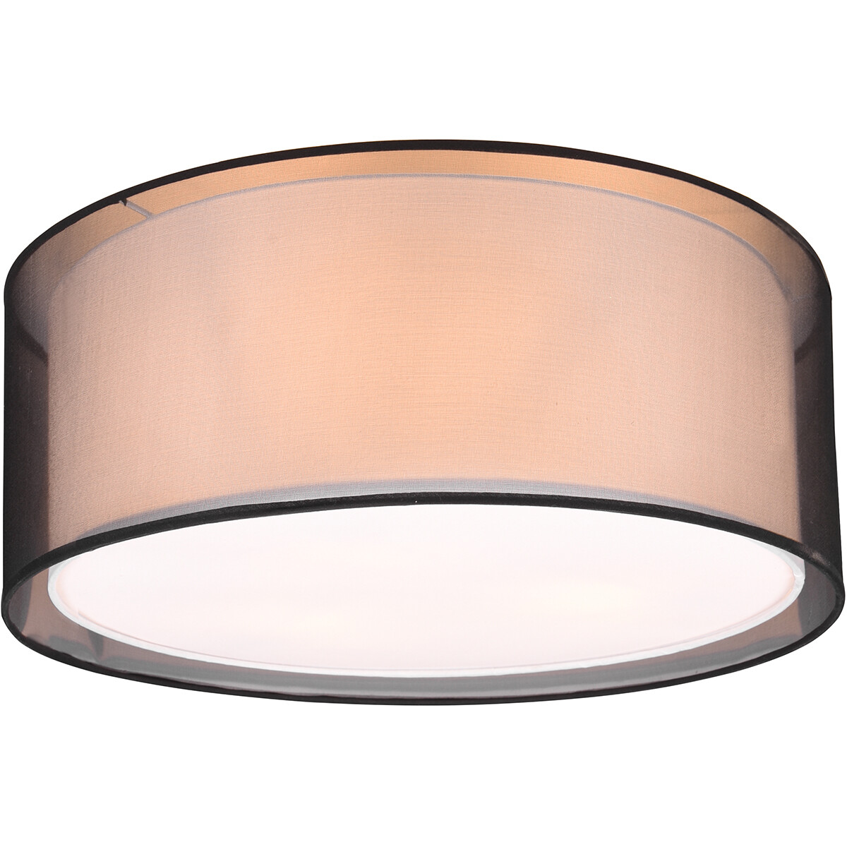 LED Plafondlamp - Plafondverlichting - Trion Bidon - E27 Fitting - 1-lichts - Rond - Mat Zwart - Aluminium