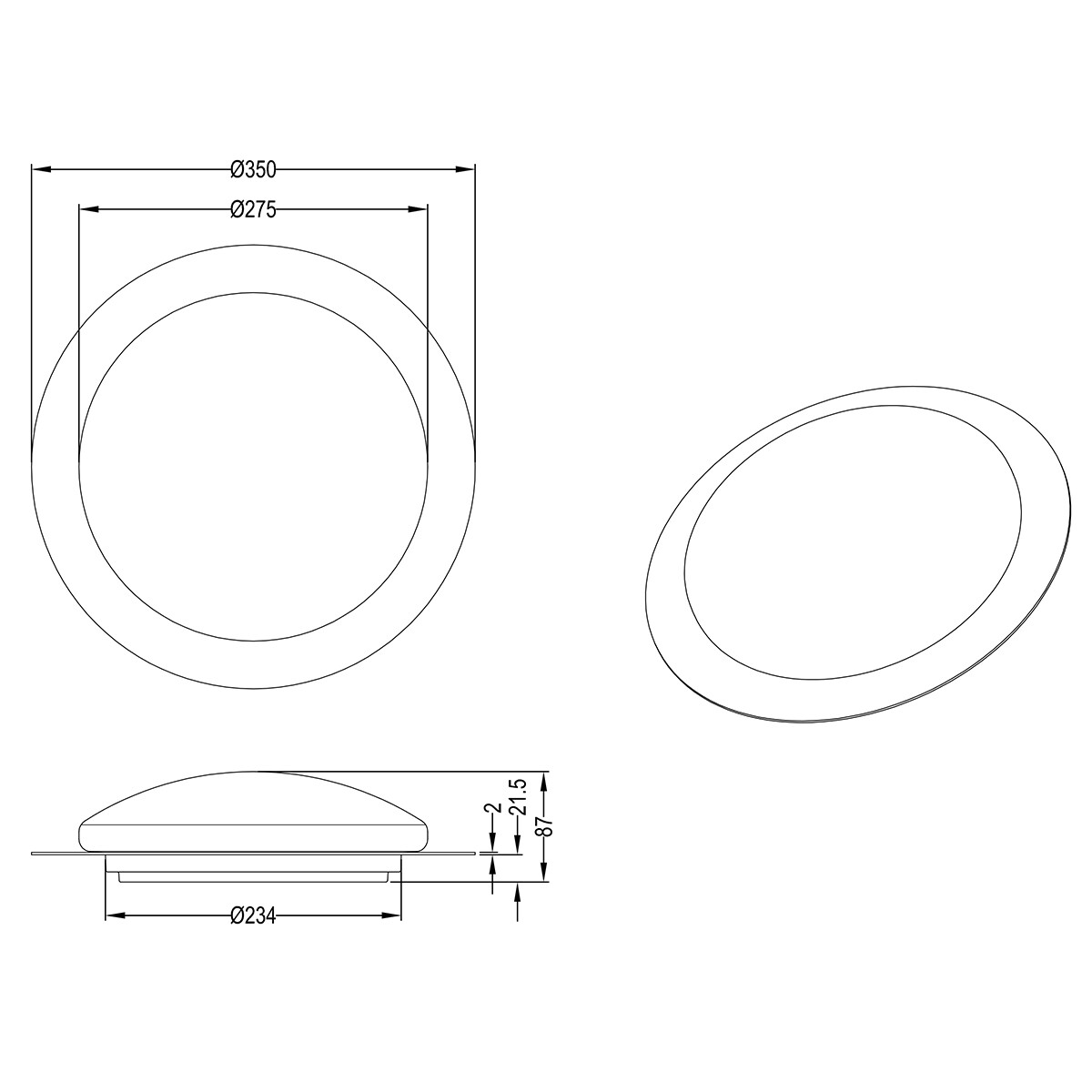 LED Plafondlamp - Plafondverlichting - Trion Bolbi - 8.5W - Aanpasbare Kleur - RGBW - Afstandsbediening - Dimbaar - Rond - Mat Wit - Kunststof