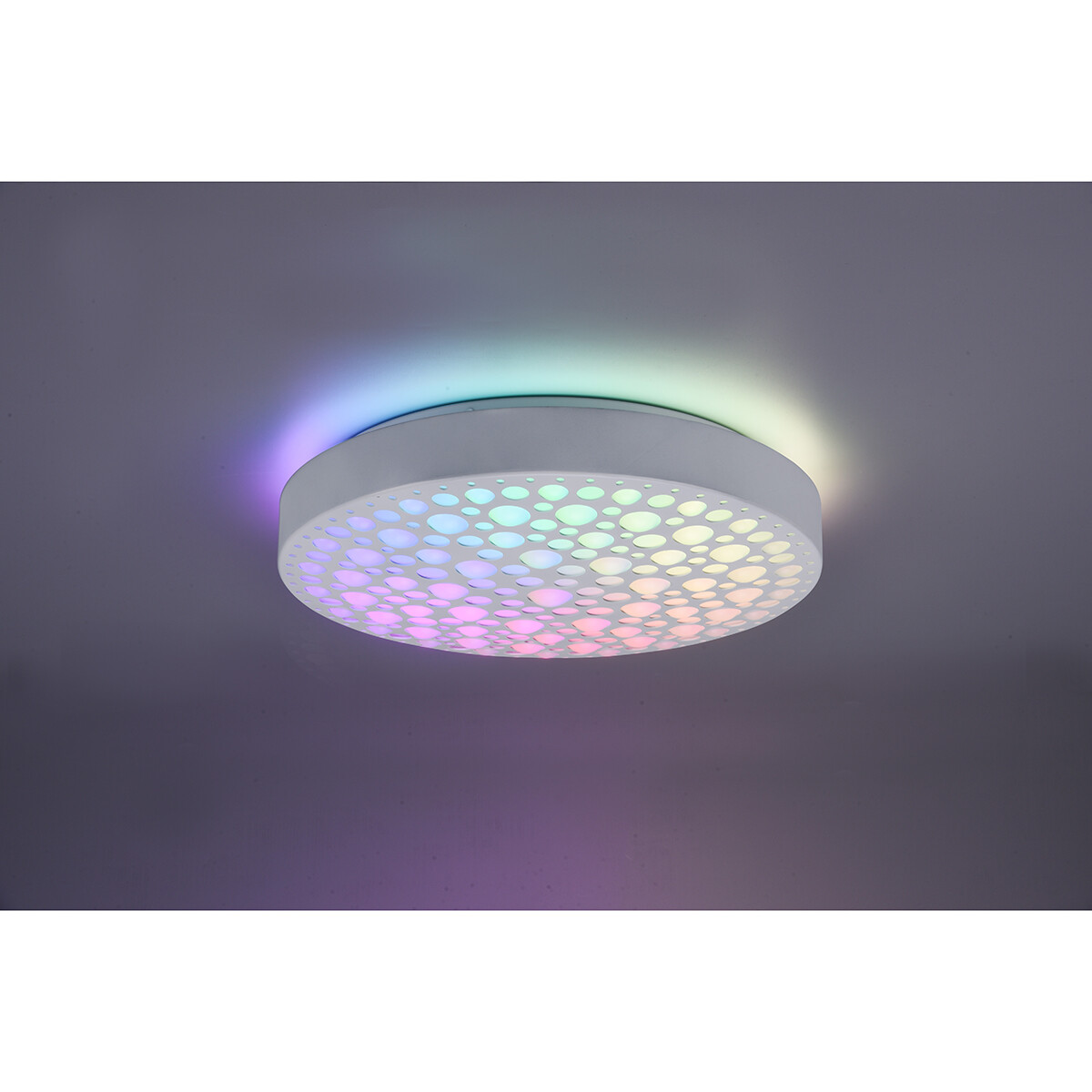 LED Plafondlamp - Plafondverlichting - Trion Carol - 22W - Aanpasbare Kleur - RGB - Afstandsbediening - Dimbaar - Rond - Mat Wit - Kunststof