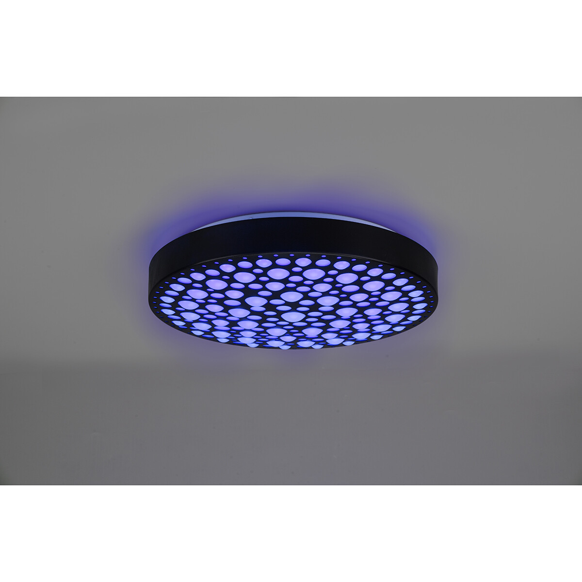 LED Plafondlamp - Plafondverlichting - Trion Carol - 22W - Aanpasbare Kleur - RGB - Afstandsbediening - Dimbaar - Rond - Mat Zwart - Kunststof