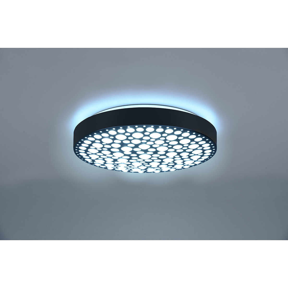 LED Plafondlamp - Plafondverlichting - Trion Carol - 22W - Aanpasbare Kleur - RGB - Afstandsbediening - Dimbaar - Rond - Mat Zwart - Kunststof