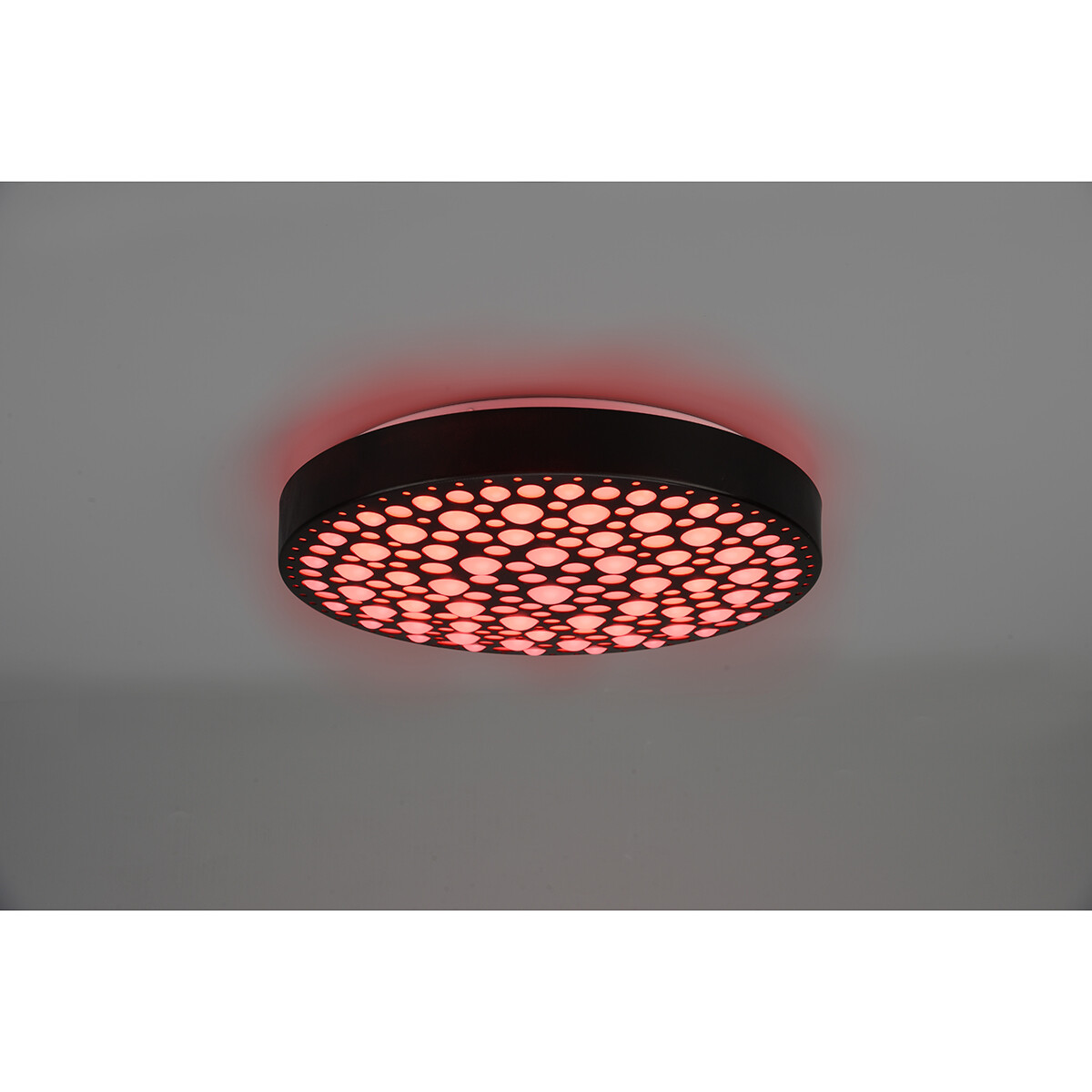 LED Plafondlamp - Plafondverlichting - Trion Carol - 22W - Aanpasbare Kleur - RGB - Afstandsbediening - Dimbaar - Rond - Mat Zwart - Kunststof