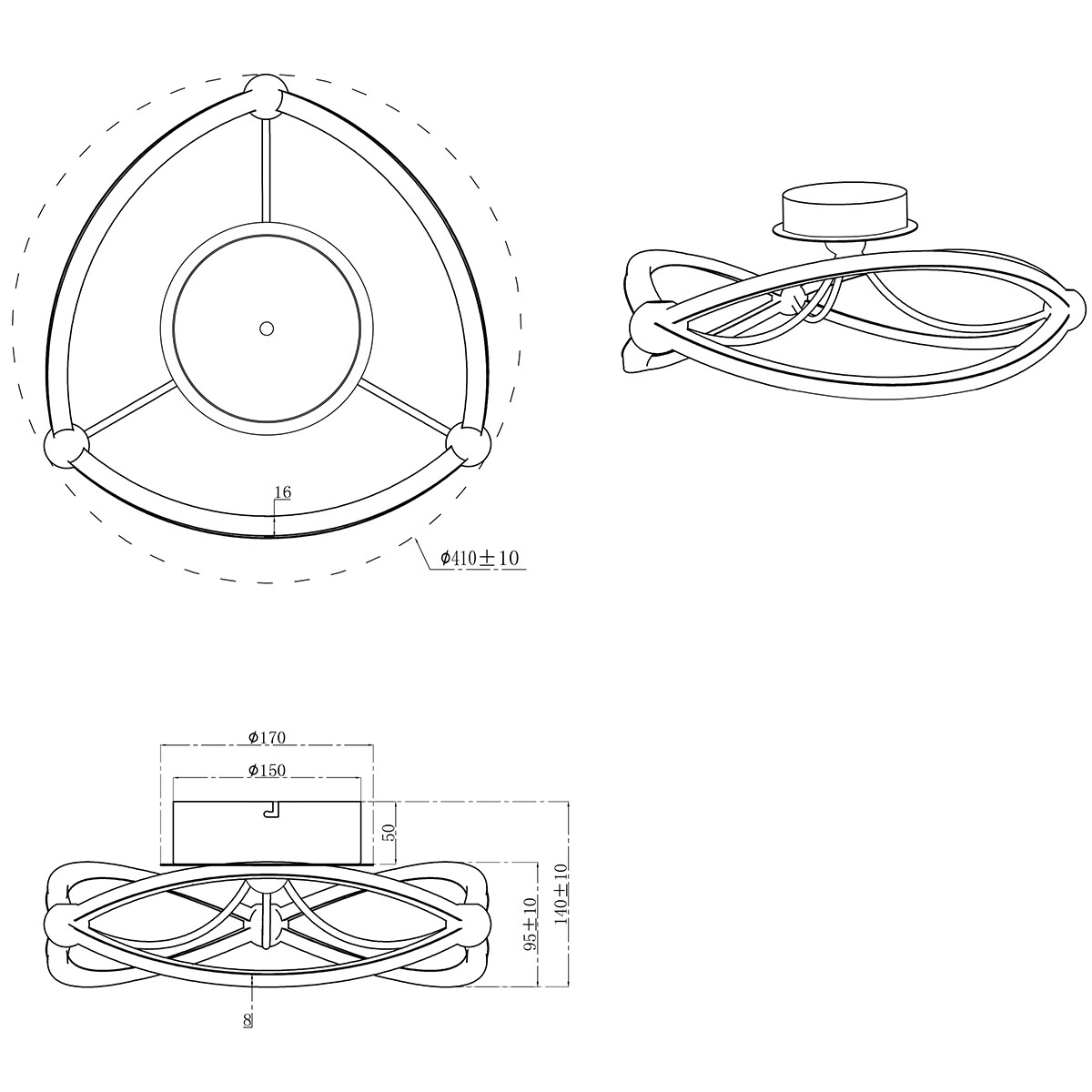 LED Plafondlamp - Plafondverlichting - Trion Charis - 20W - Warm Wit 3000K - Dimbaar - Rond - Mat Goud - Aluminium