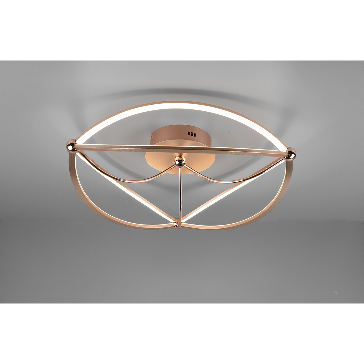 LED Plafondlamp - Plafondverlichting - Trion Charis - 42W - Warm Wit 3000K - Dimbaar - Rond - Mat Goud - Aluminium