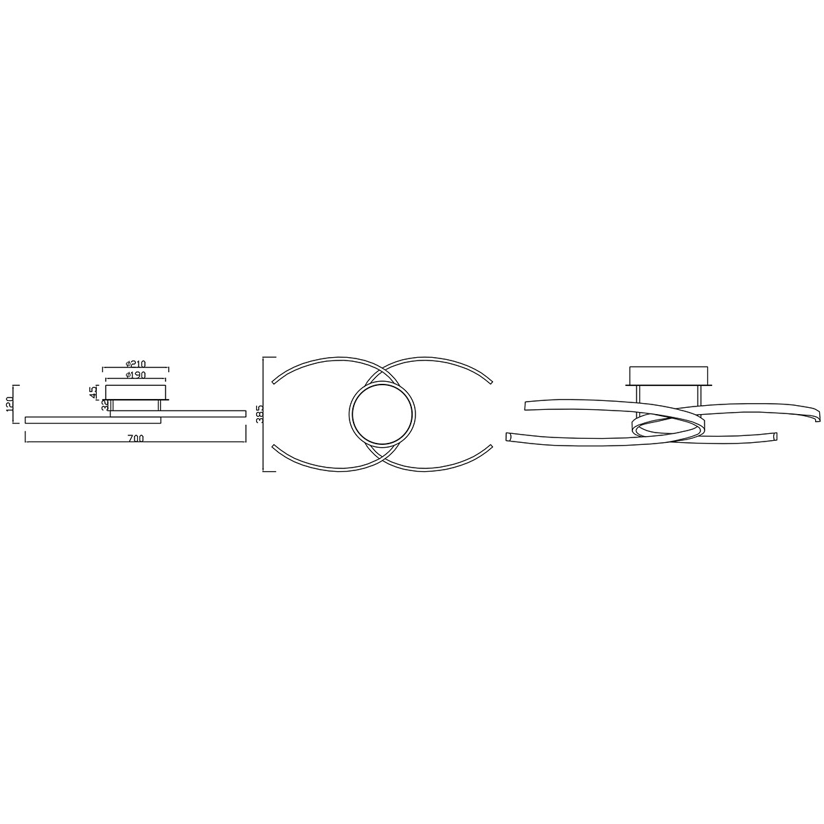 LED Plafondlamp - Plafondverlichting - Trion Cocon - 20W - Natuurlijk Wit 4000K - Dimbaar - Rond - Mat Wit - Aluminium