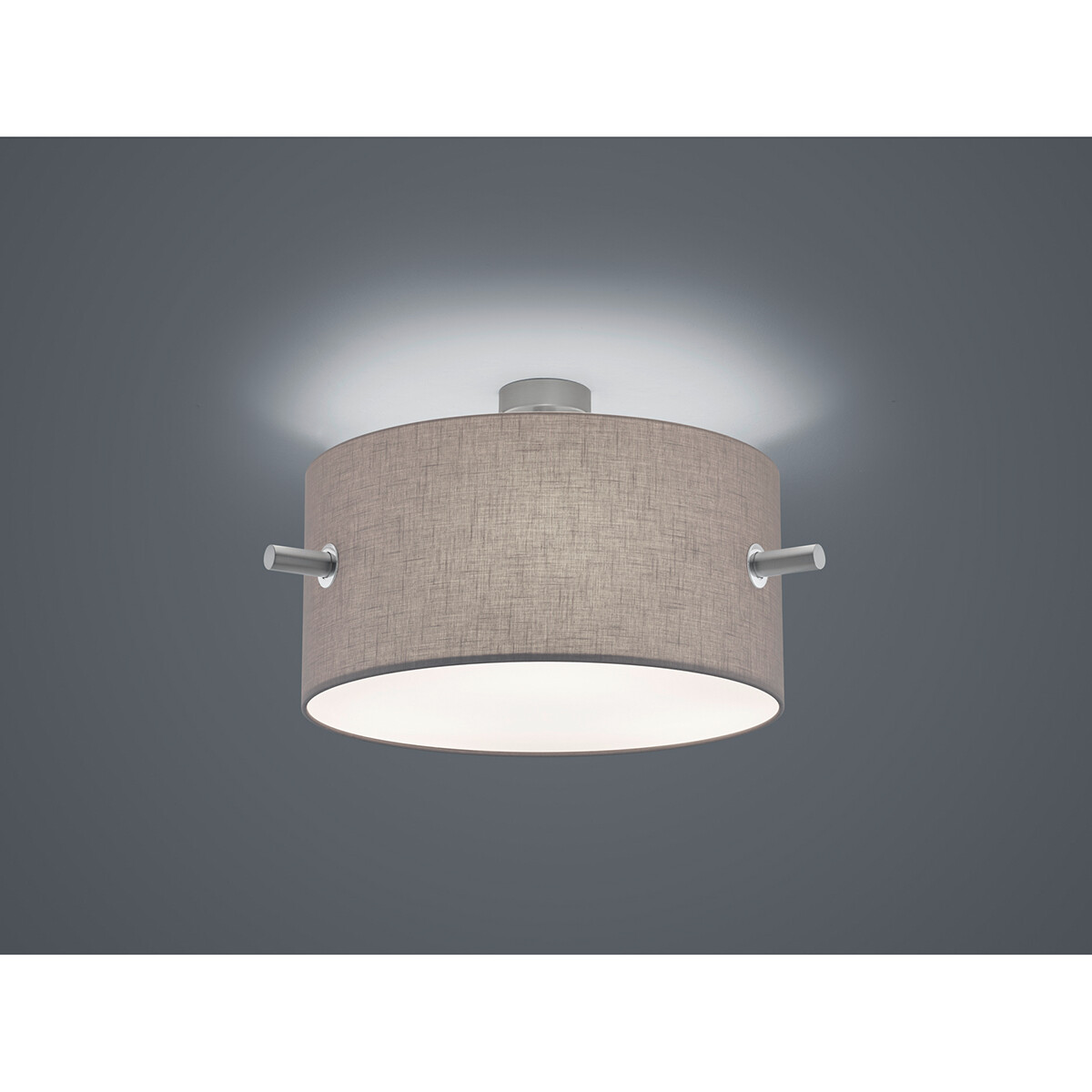 LED Plafondlamp - Plafondverlichting - Trion Coleno - E27 Fitting - Rond - Mat Nikkel - Aluminium