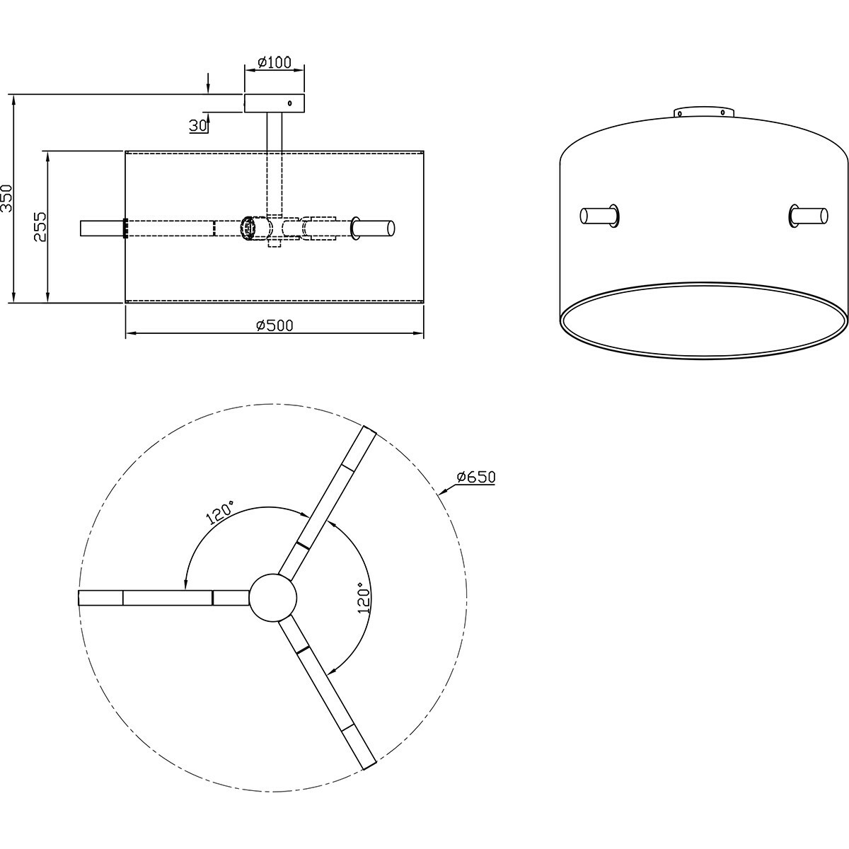 LED Plafondlamp - Plafondverlichting - Trion Coleno - E27 Fitting - Rond - Mat Nikkel - Aluminium