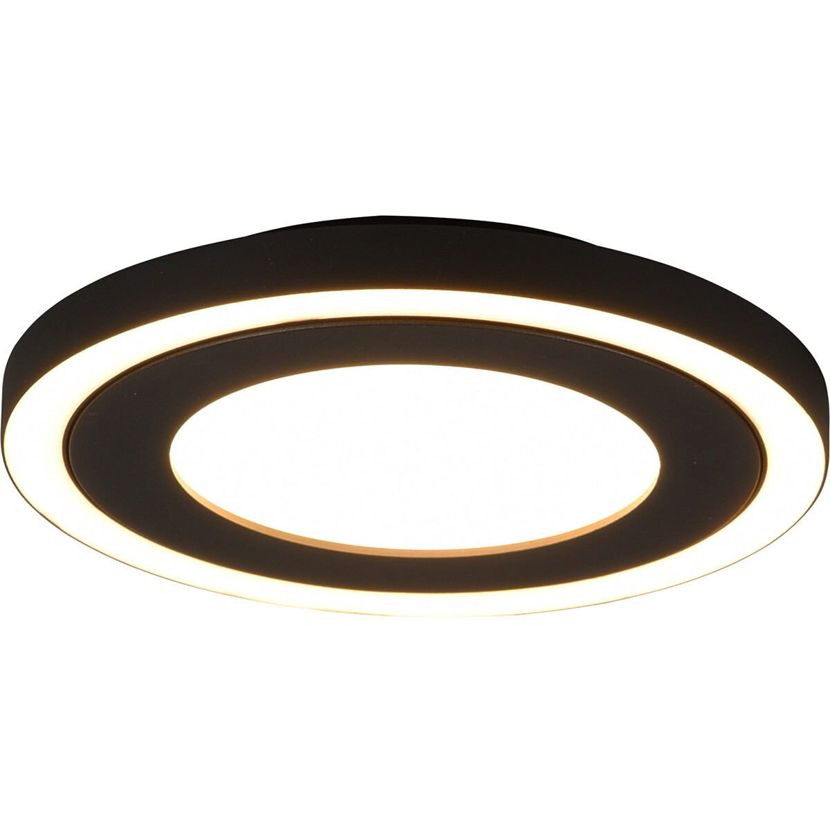 LED Plafondlamp - Plafondverlichting - Trion Coman - 17W - Warm Wit 3000K - Rond - Mat Zwart - Kunststof product afbeelding