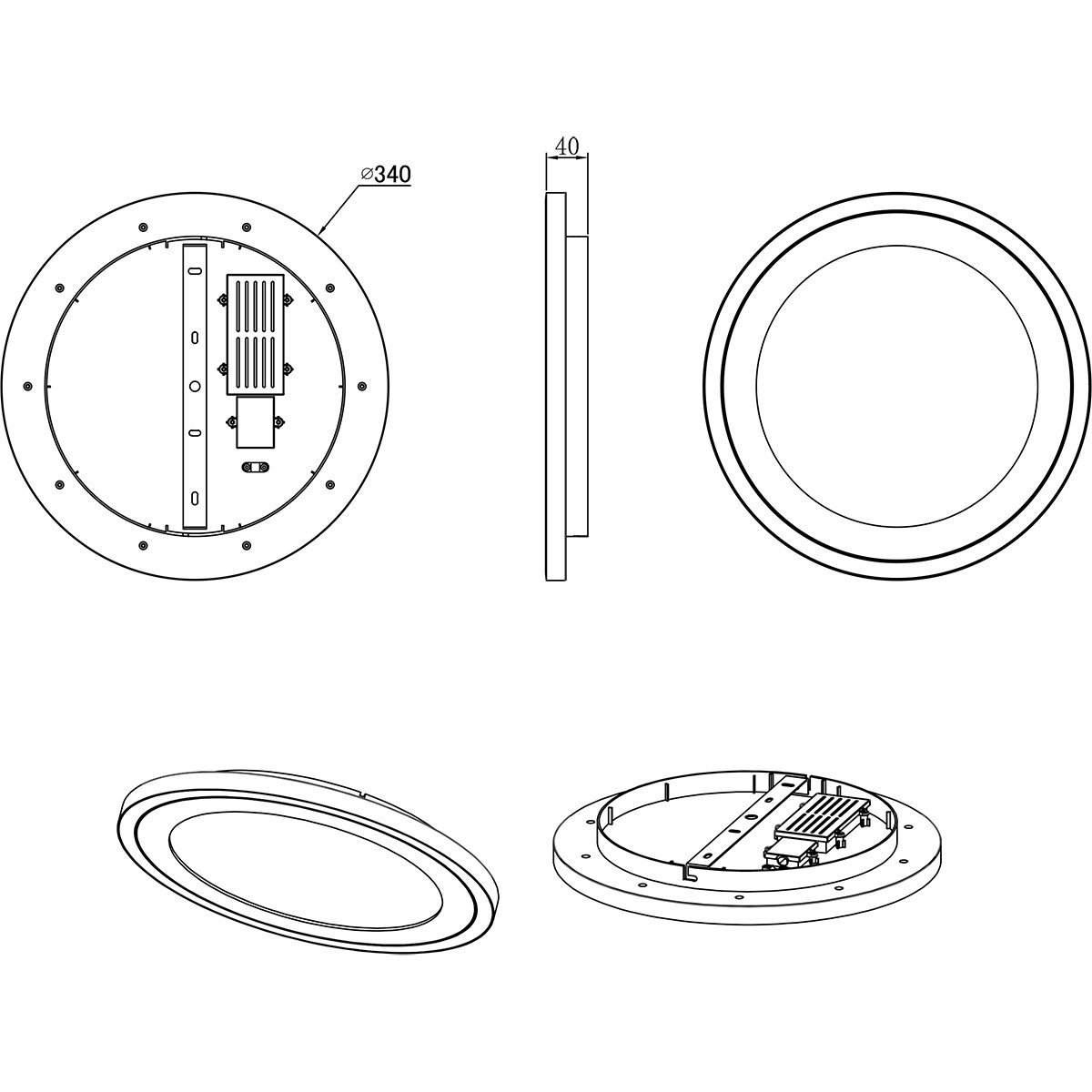 LED Plafondlamp - Plafondverlichting - Trion Coman - 24.5W - Natuurlijk Wit 4000K - Rond - Mat Wit - Kunststof